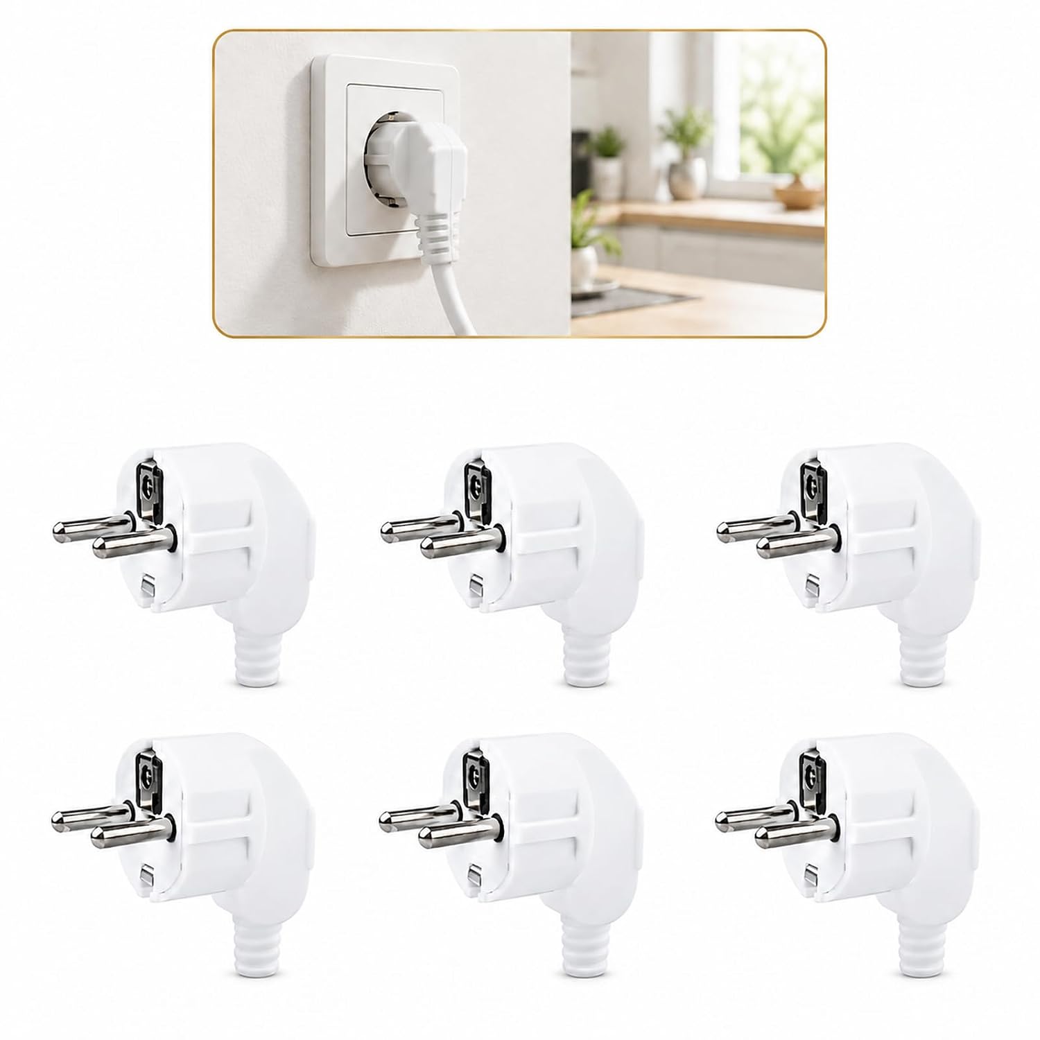 Stück Ip44 Winkelsteckdosen 250v 16a Mit Erdungskontakt, 250v Typ F Schraubstecker Ohne Löten, Stecker Für Kabelreparaturen, Verlängerungen Und Installationen