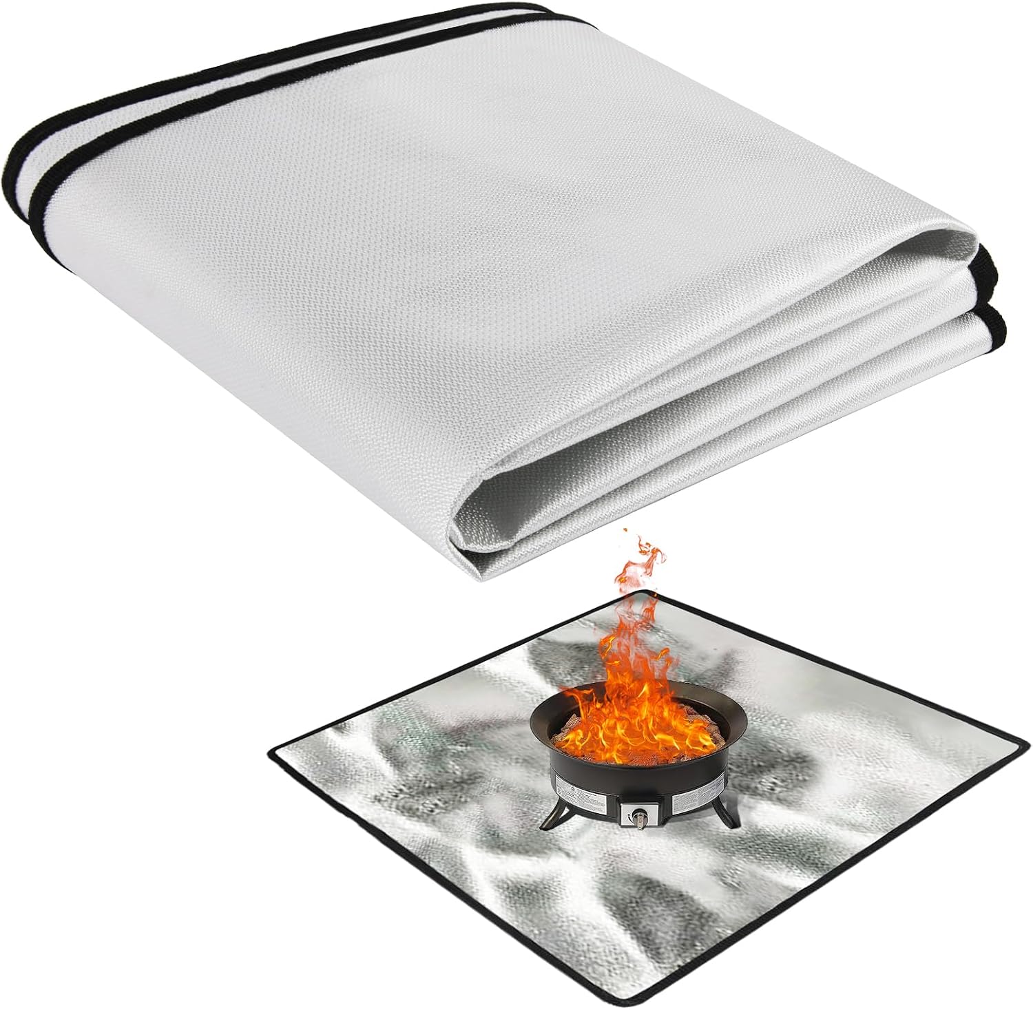 Feuermatte, Wiederverwendbare Feuerfeste Matte, Feuerfeste Grillmatte, Faltbare Glutmatte Für Grills Und Feuerstellen Im Freien, Terrasse, Boden, Rasen, Camping, 100 X 100 Cm