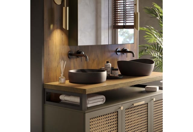Lamo Manufaktur Waschtischplatte, Holzplatte Waschtisch, 40x40 Cm (axb), Rustikal, Ohne Montageset, Lwpg-01-a-003-aa
