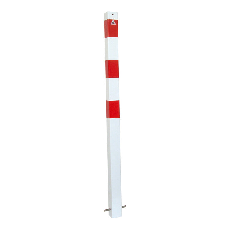 [gebraucht] B-ware Schake Absperrpfosten Typ 470b/1 Ortsfest Einbetonieren 70x70mm Weiß Rot + 1 Öse