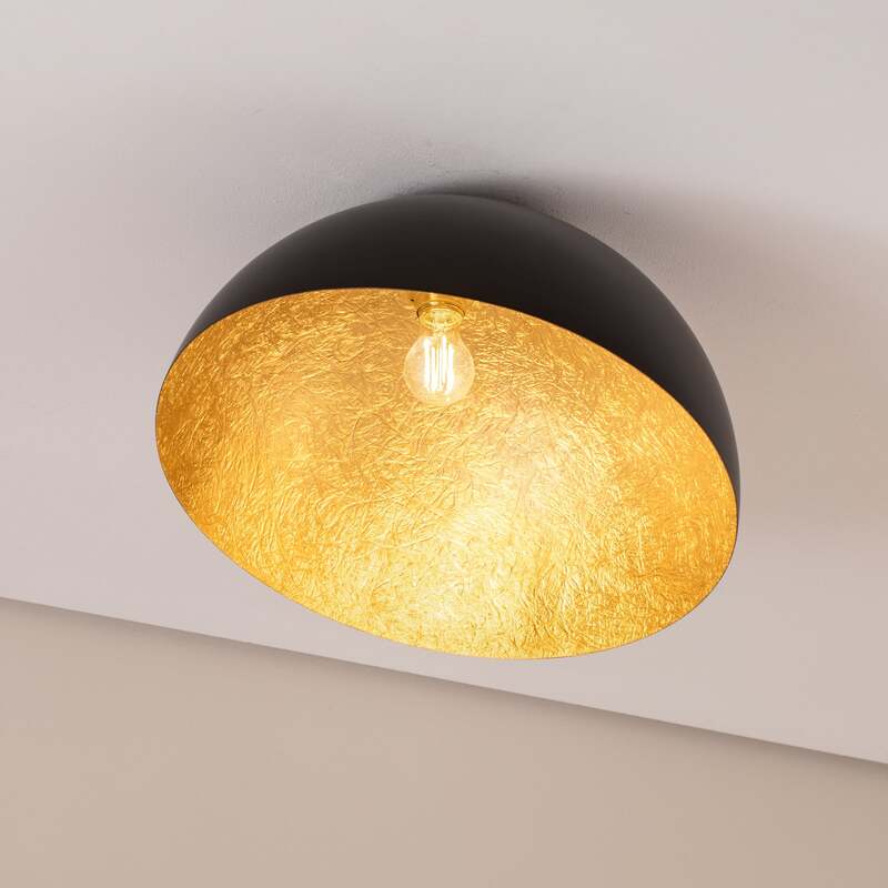 [neuwertig] B-ware Sigma Deckenleuchte Sfera Led Lampe Leuchte Dimmbar Schwarz Gold Ø50cm 32cm