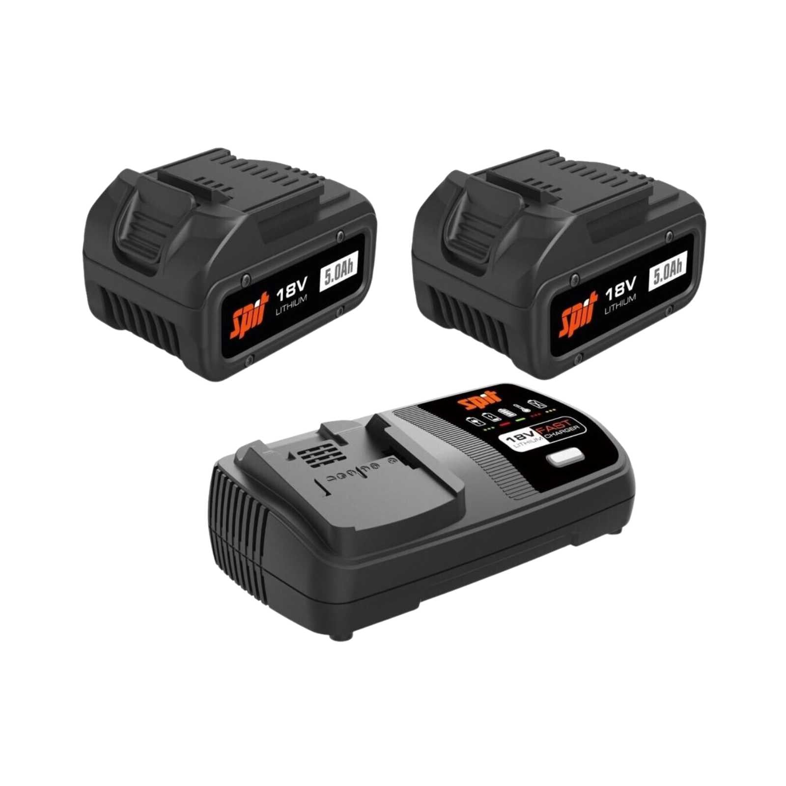 [neuwertig] Pack 2 Akkus + 1 Ladegerät Spit 18v Li-ion 5ah