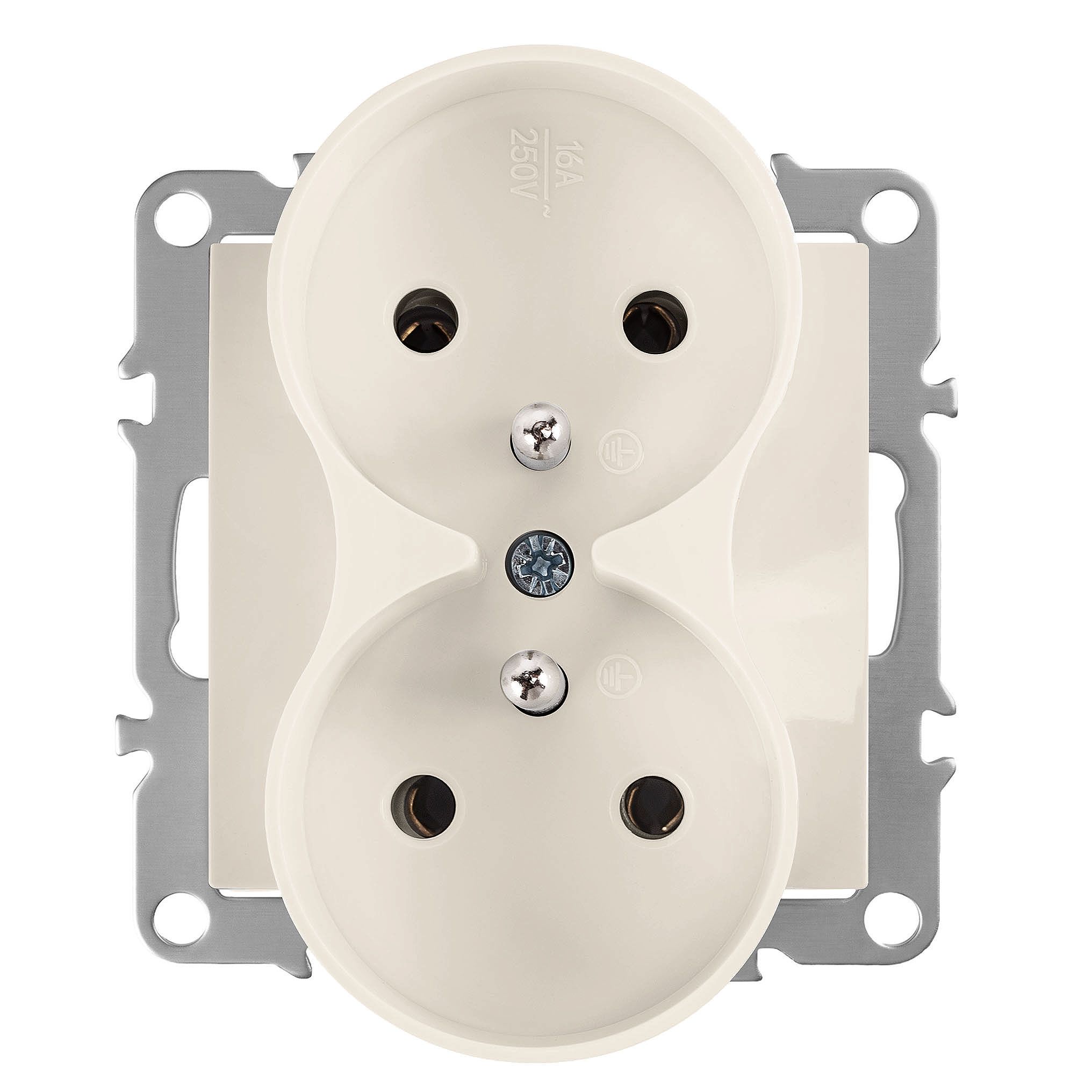 Toolight Doppelsteckdose Mit Erdung Oste Jnh002-g Beige