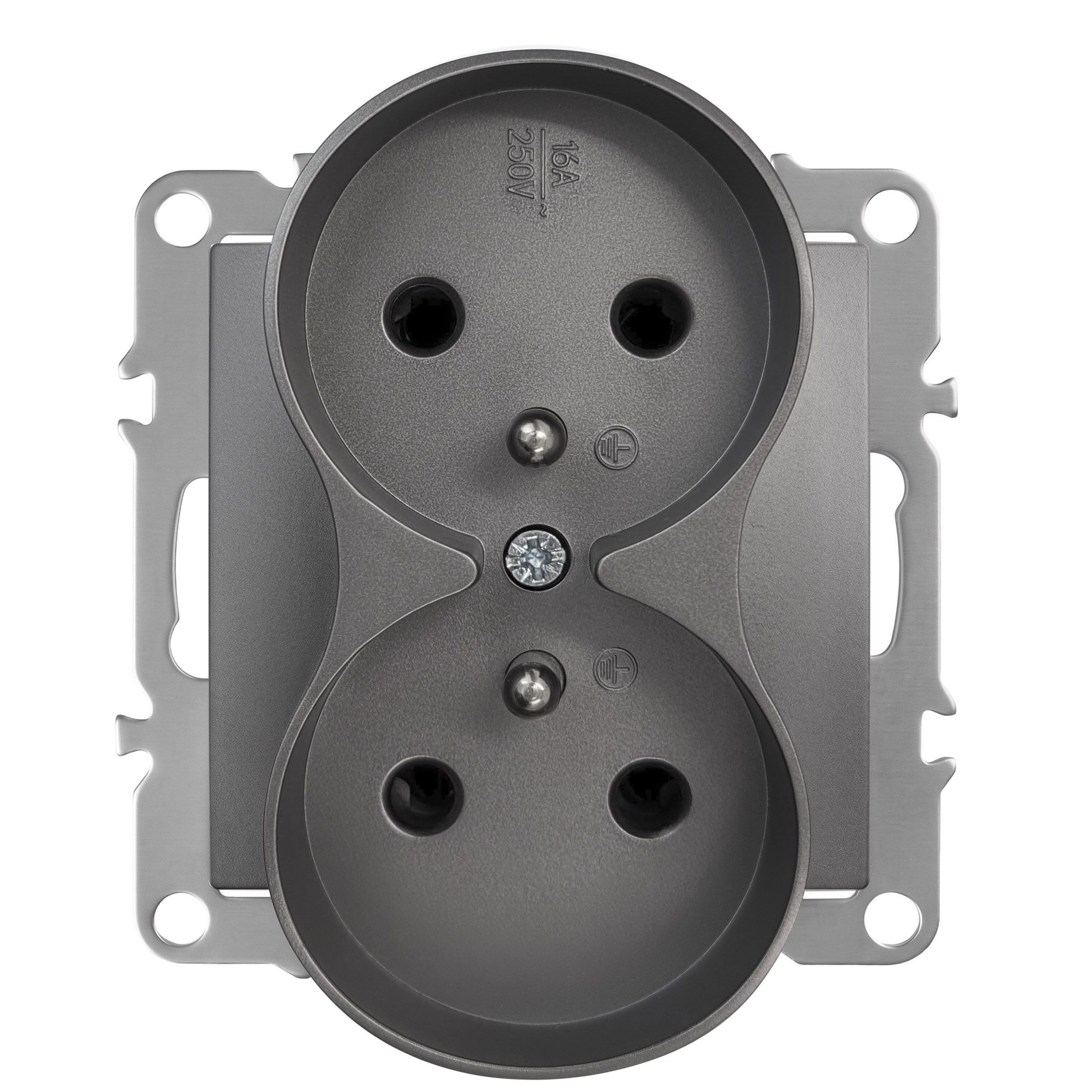 Toolight Doppelsteckdose Mit Erdung Oste Jnh002-g Grey