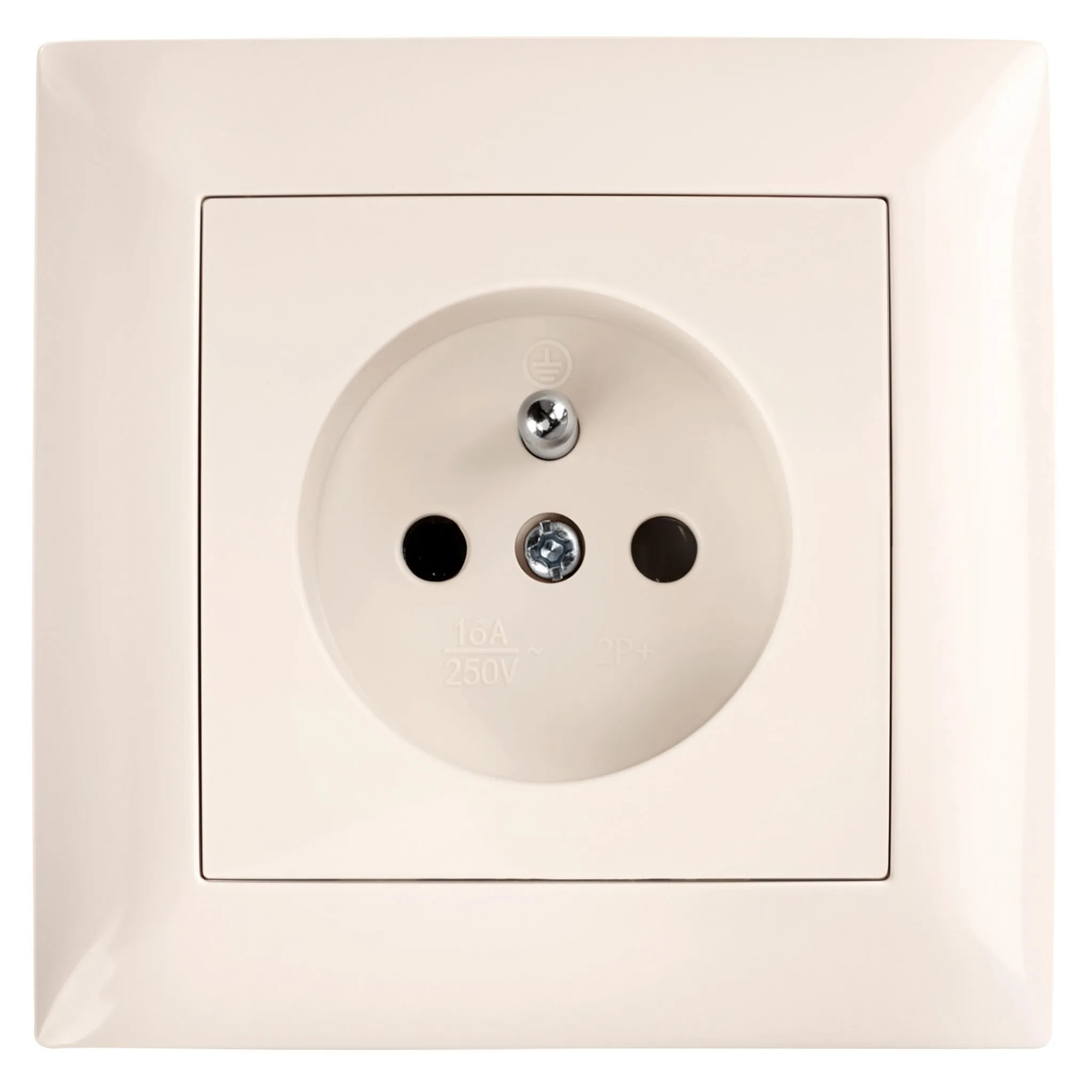 Toolight Einzelsteckdose Mit Erdung Und Rahmen Oste Jnh001-g Beige