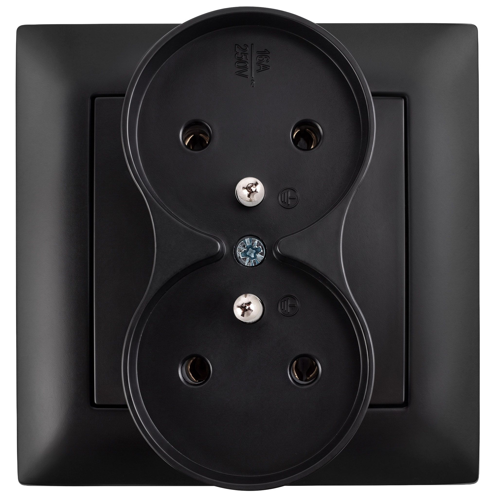 Toolight Doppelsteckdose Mit Erdung Und Rahmen Oste Jnh002-g Black