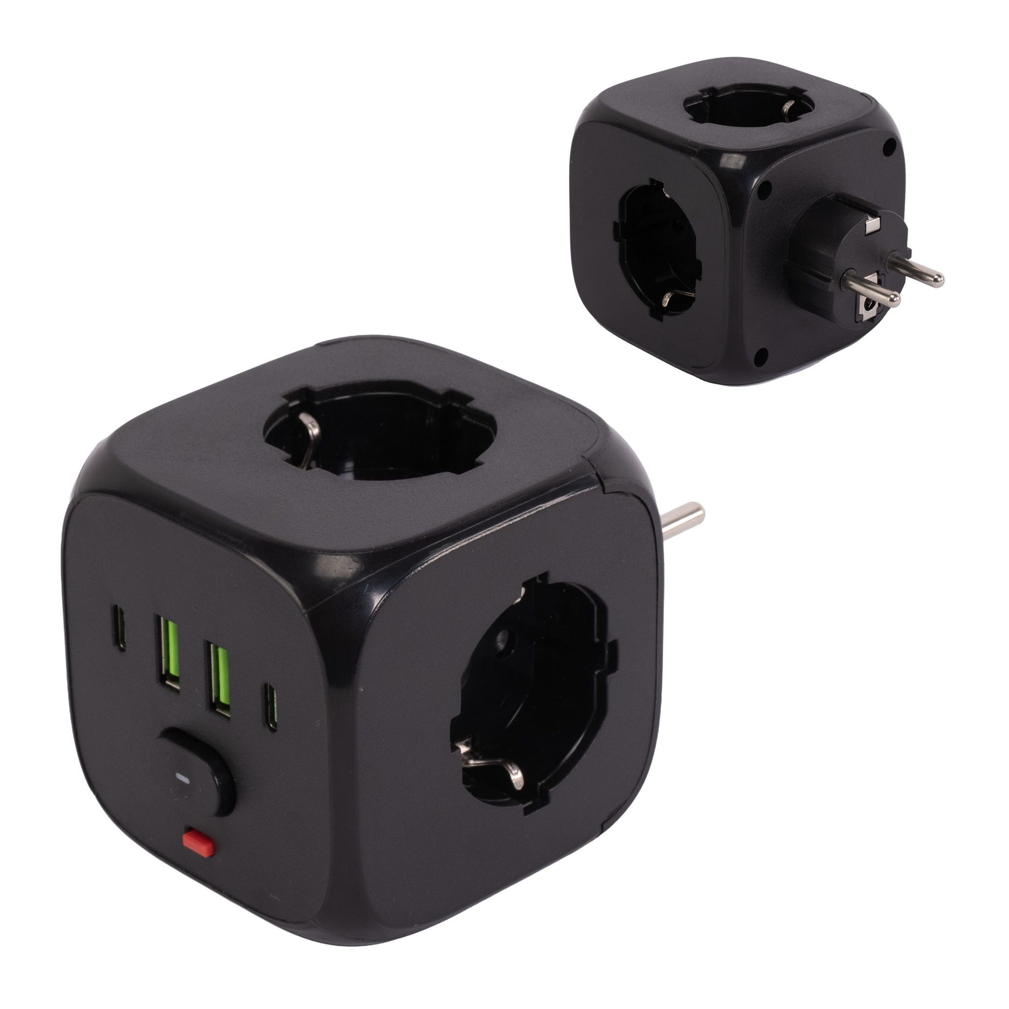 Toolight 7-in-1 Würfel-mehrfachsteckdose Jnh019 Black
