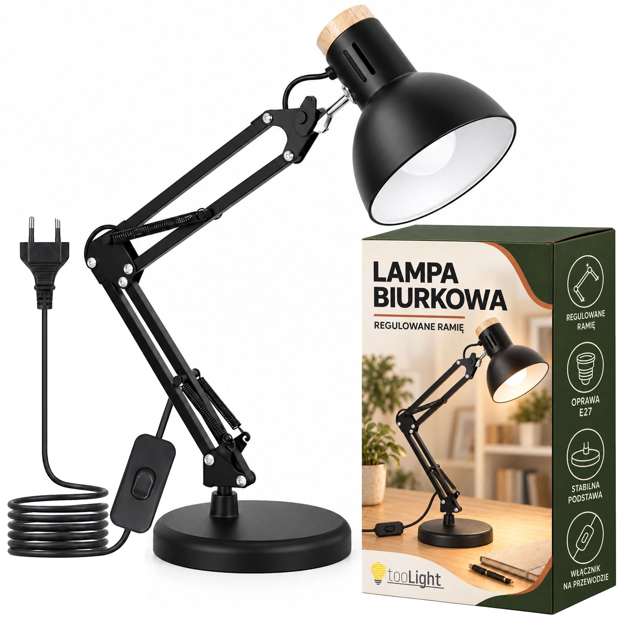 Toolight Schreibtischlampe Jnh044-1t Black