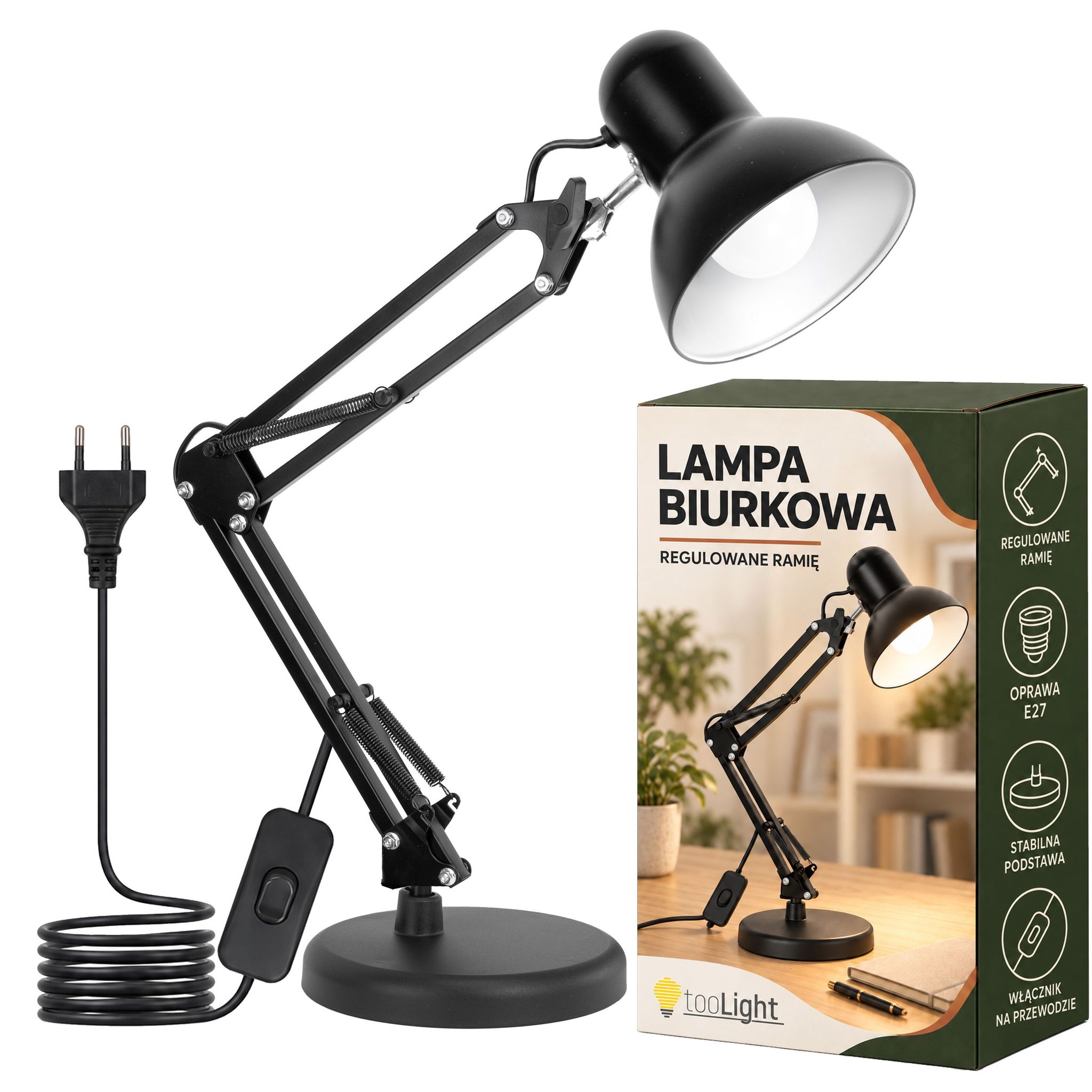 Toolight Schreibtischlampe Jnh042-1td Black