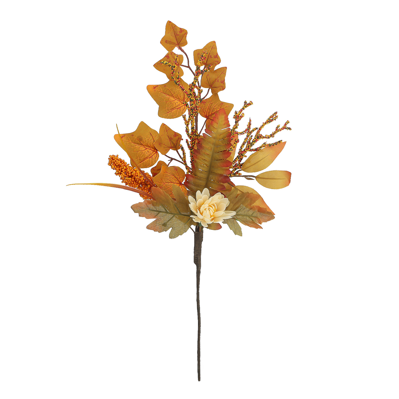 (3 Stück Pro Packung) (siehe Foto) (mindestbestellmenge: 20 Stück) Oranger Kunstblumenstrauß, 40 Cm, Herbstdekoration Für Erntedankfest