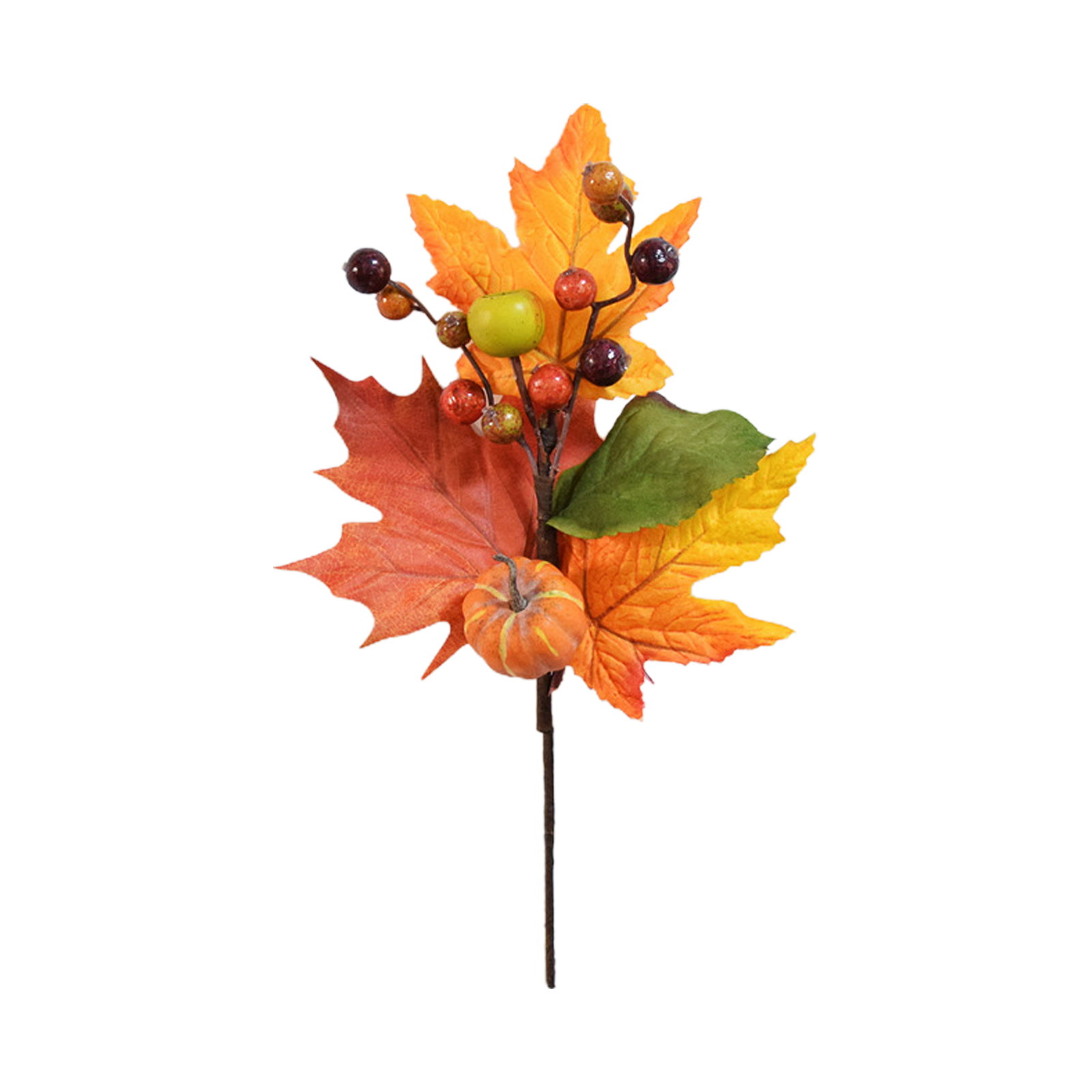 (3 Pro Packung) Künstliche Ahorn-kürbis-stecklinge, Dekoration Für Thanksgiving, Halloween Und Erntedankfeste, Rote Früchte, Herbstliche Deko-accessoires - Herbstgelb (große Zweige) (draht-/moosfrücht