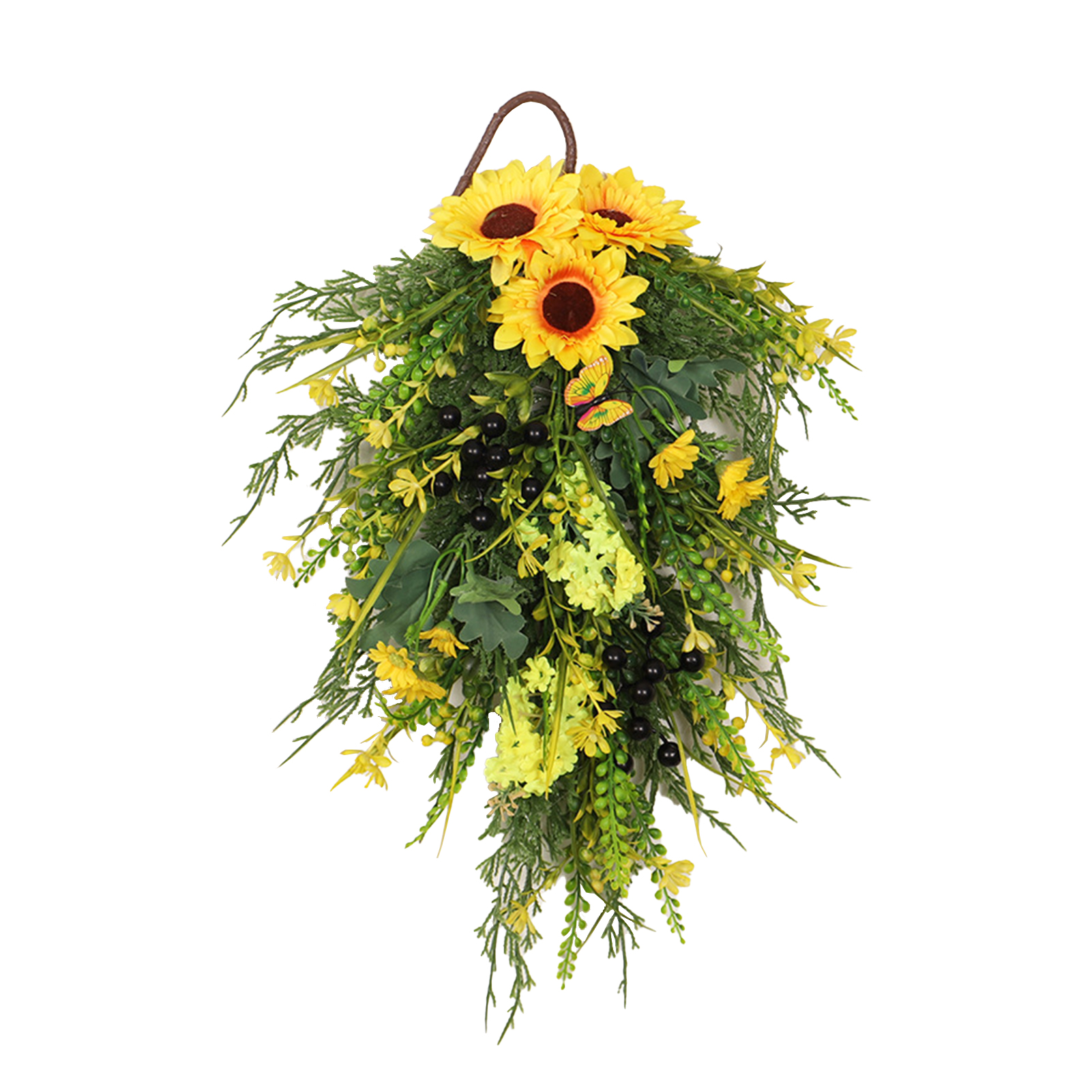 (eingeschweißt) 50 Cm Künstliche Grüne Sonnenblume, Dekorative Wandpflanze Für Zuhause, Künstliche Blume Für Die Haustür, Umgedrehter Baum, Frühlings- Und Sommerdekorationsartikel (sonnenblumenhyazint