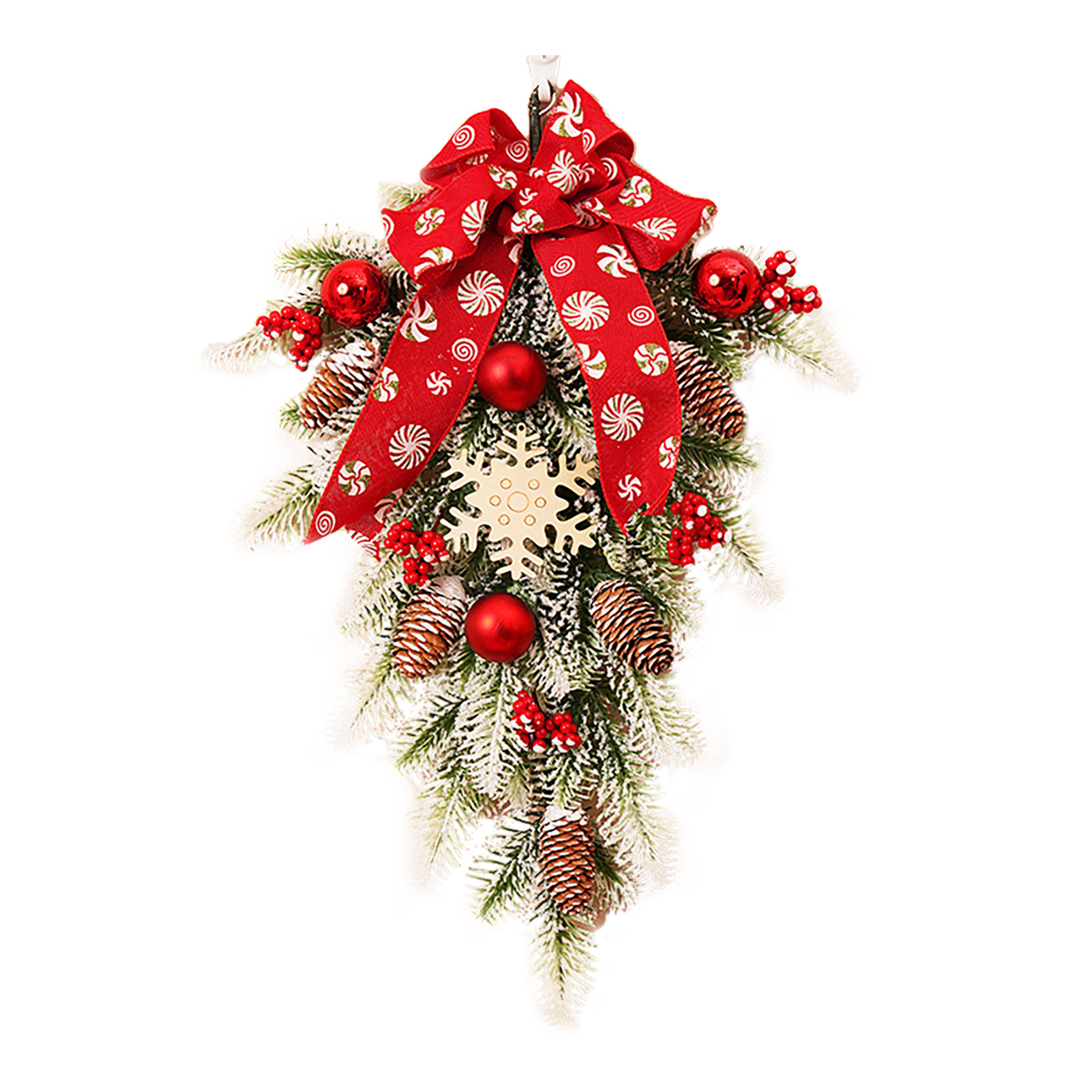 (karton + 2 Yuan) 55 Cm Großer, Kopfüber Hängender Weihnachtsbaum, Weihnachtstürdekoration, Bühnendekoration, Hängender Rattanbaum, Wanddekoration (stil 3)