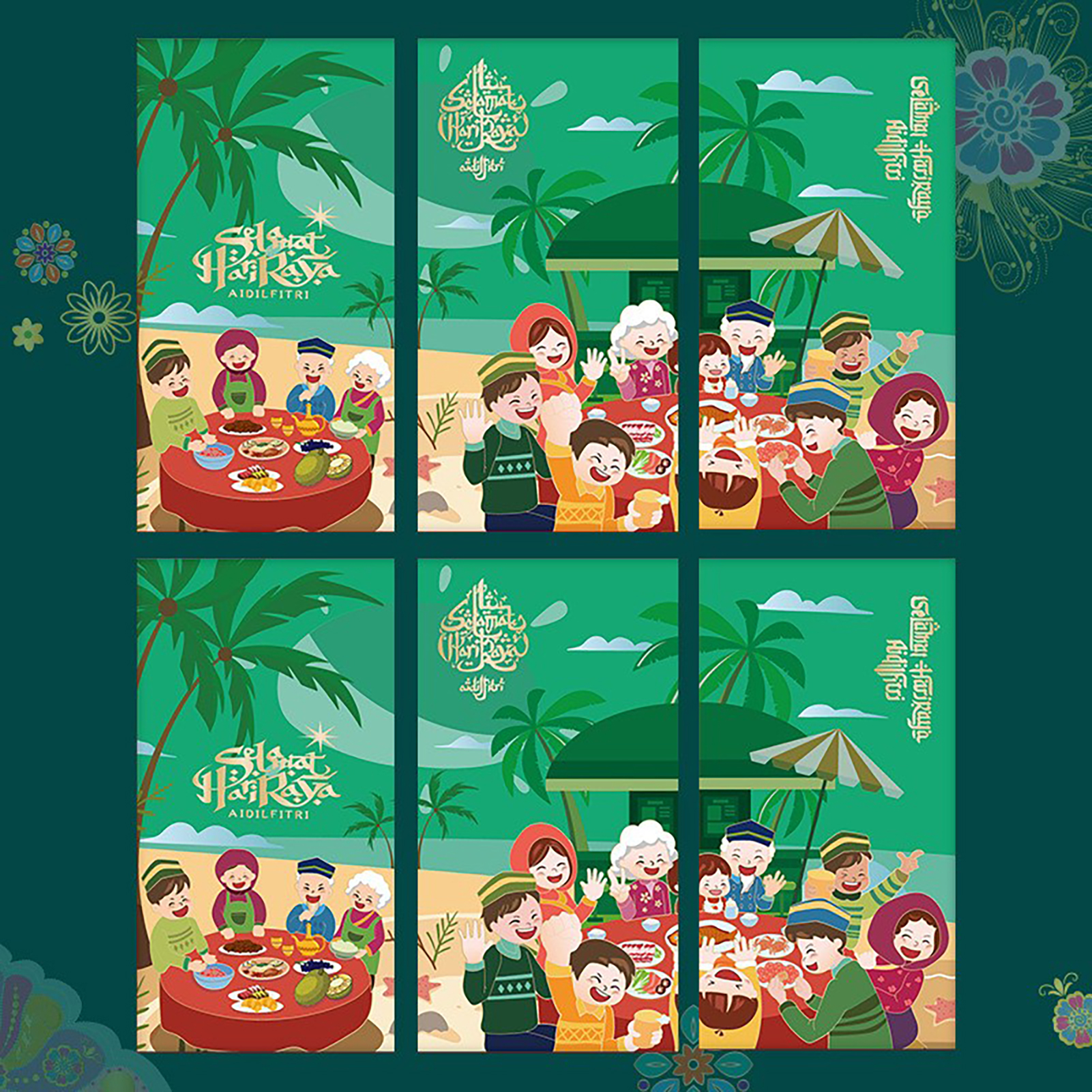 (mixed Pack Reunion 3 Designs) (6 Stück Pro Packung) Grüne Und Rote Exportumschläge Aus Malaysia Und Singapur, Hochwertige Und Kreative Rote Umschläge