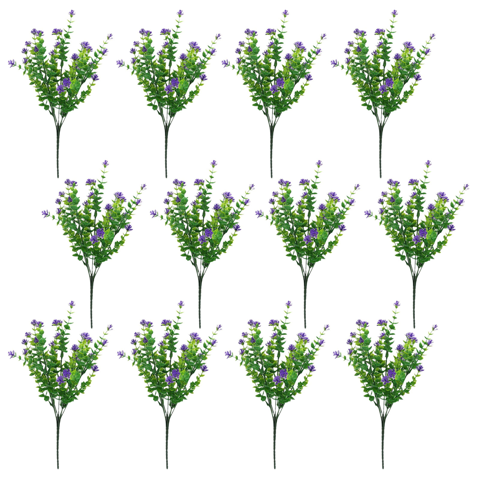 12 Stück (eukalyptus-kamelie Lila) Künstliche Eukalyptus-kamelienblüten, Künstliches Schleierkraut, Siebenfach Verzweigter Eukalyptus-rosenstrauß (verpackungsgebühr + 0,3 Yuan Pro Set)