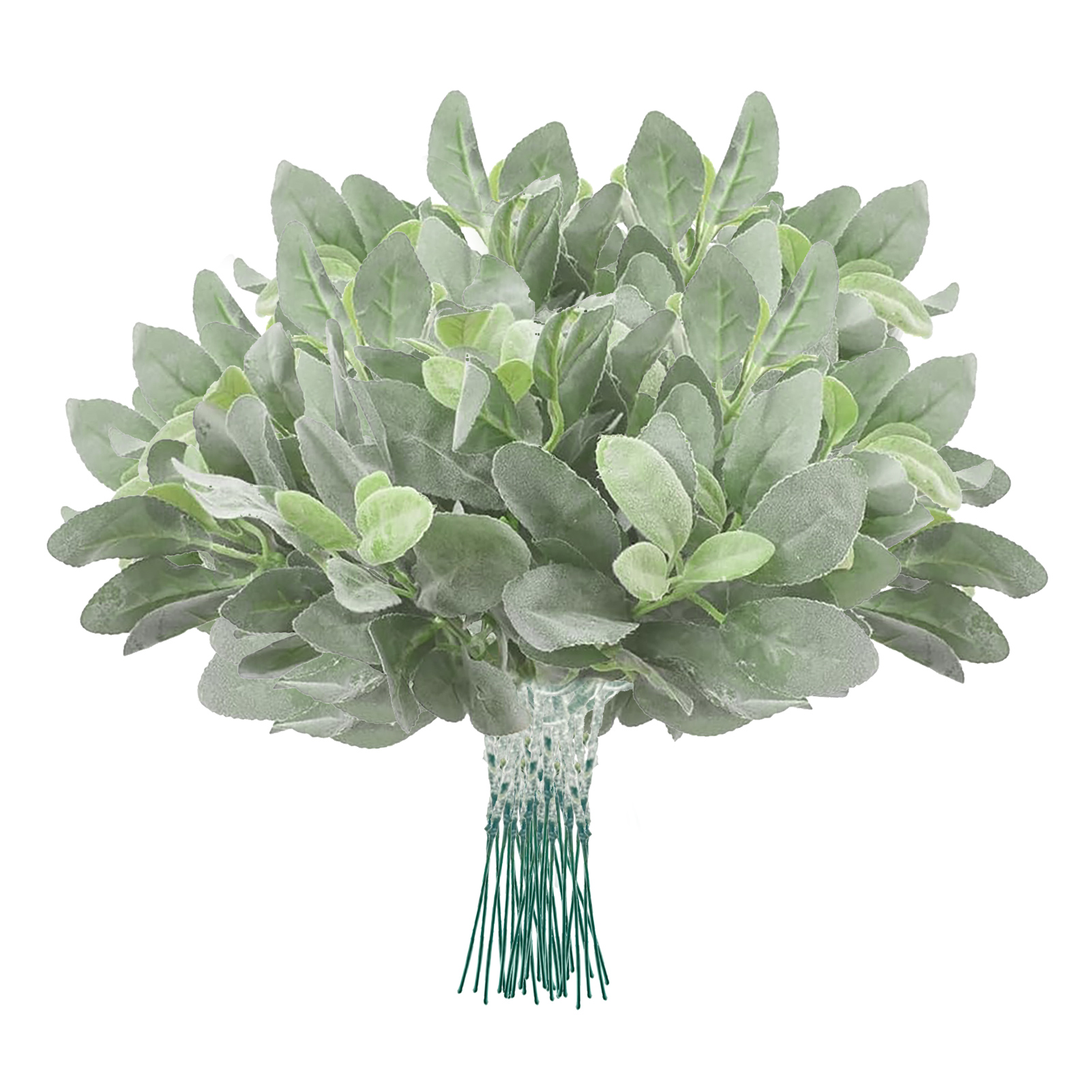 50 Künstliche, Beflockte Blätter In Form Von Schaf- Oder Kaninchenohren, Ideal Zum Dekorieren Eines Blumentischkranzes Oder Ihres Zuhauses.