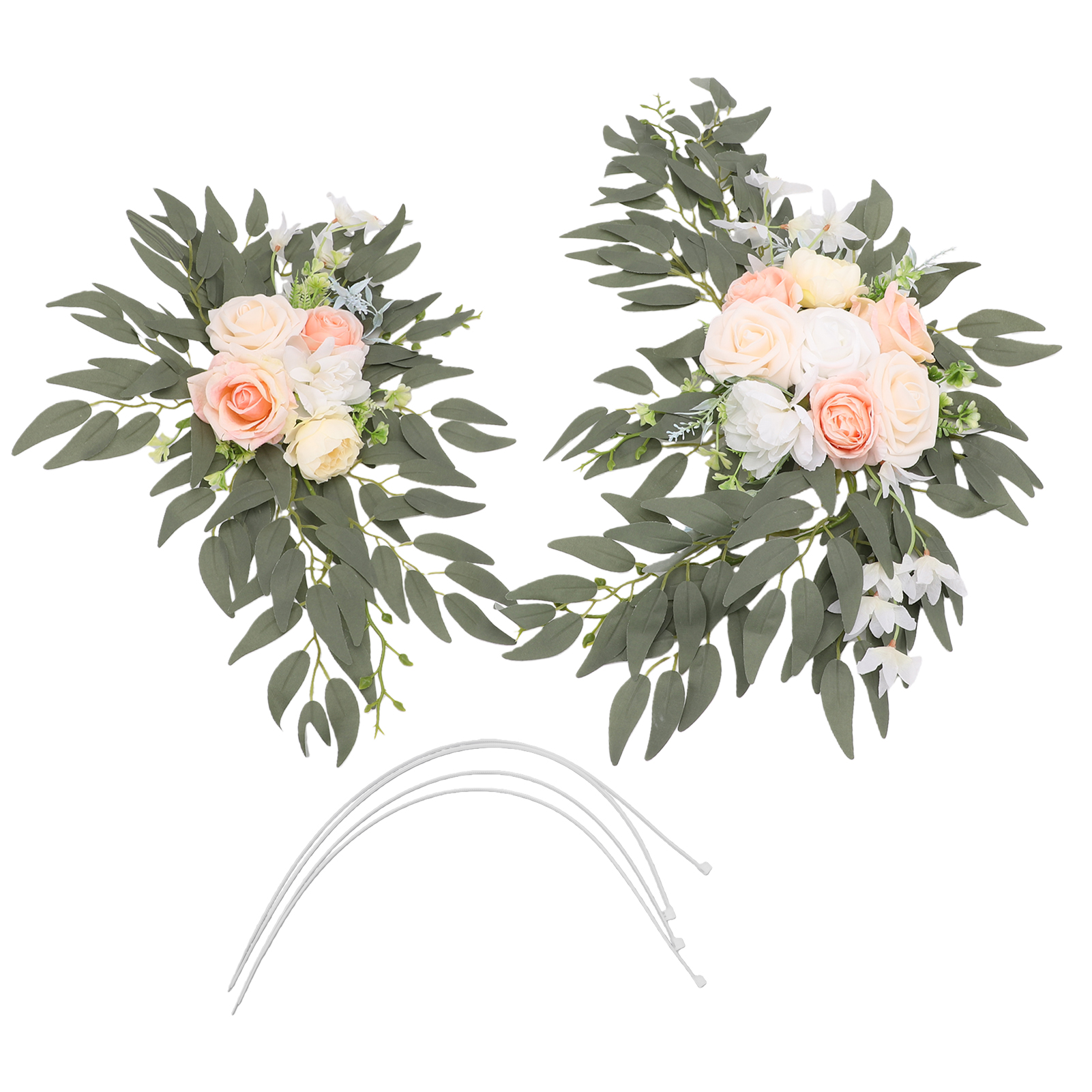 Künstlicher Hochzeitsbogen Mit Blumen, Willkommensschildern Und Blumengirlanden (ref. 18256)