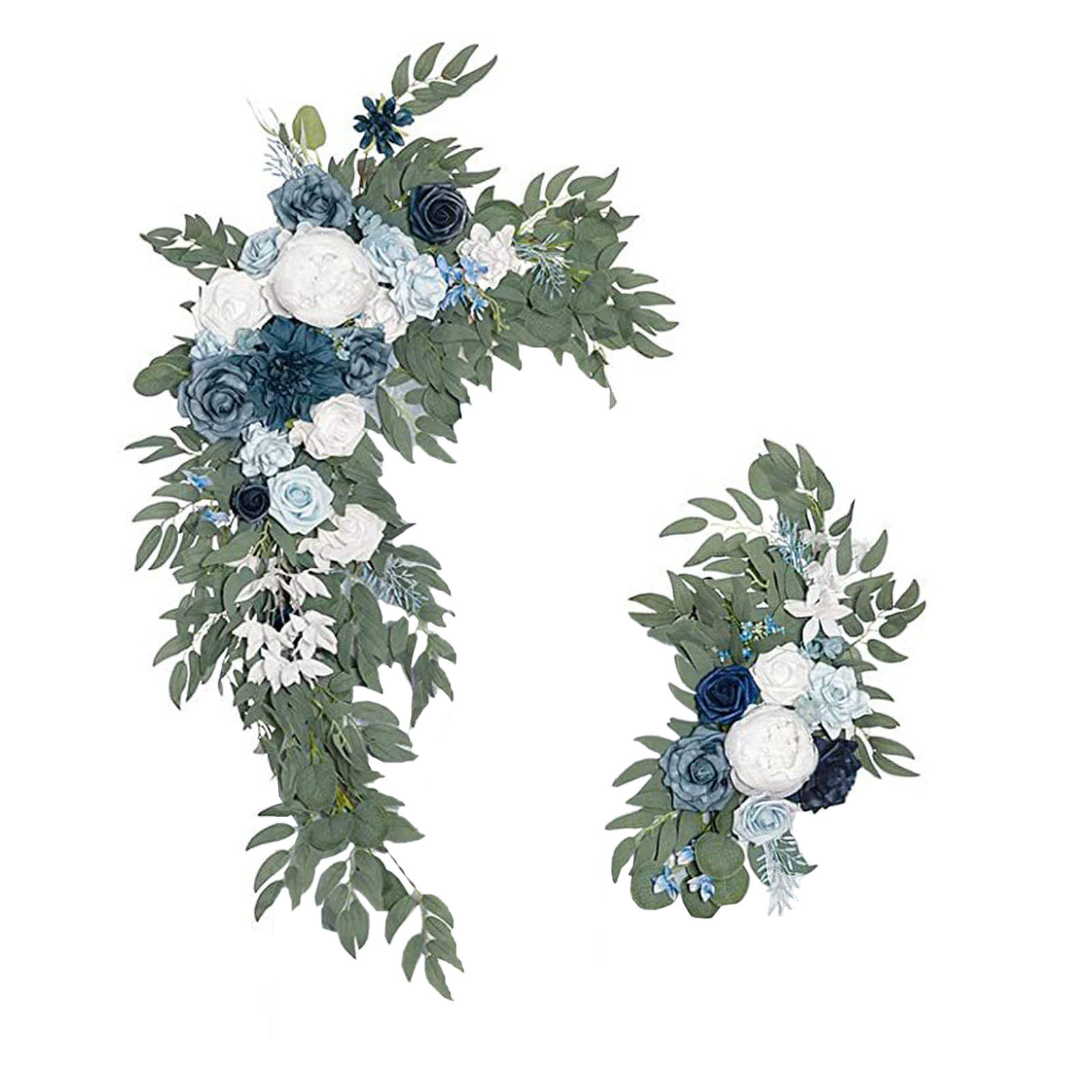 Blumenbogen-set Für Hochzeiten, 70 X 50 Cm X 50 X 25 Cm, Künstliche Seidenblumengirlande, Für Drinnen Und Draußen, Hellblau
