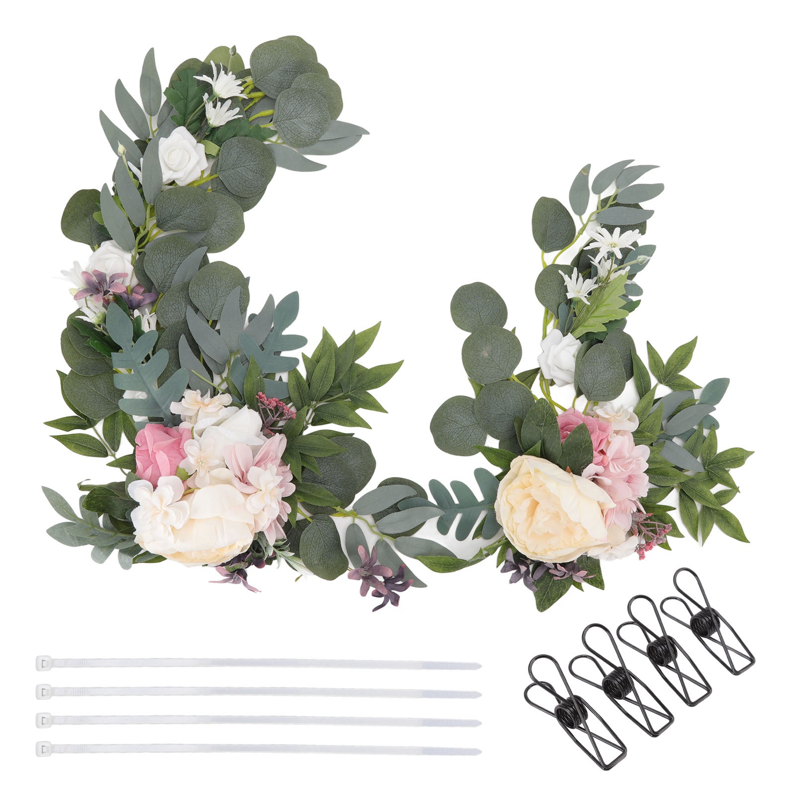 Hängende Blumengirlanden Aus Abs-kunststoff, Dekorative Künstliche Bogenblumen Mit Band Für Hochzeiten