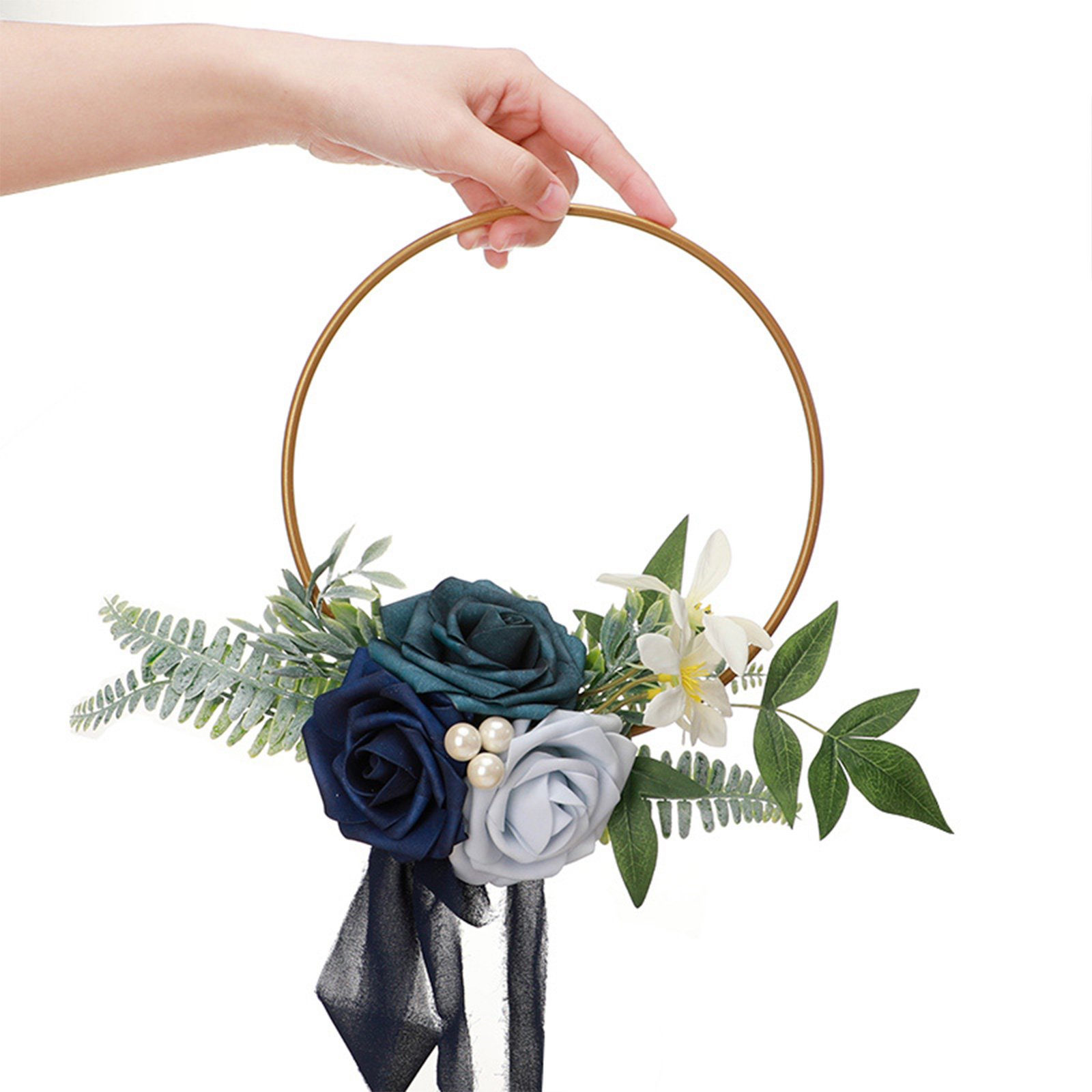 Künstlicher Blumenkranz Für Hochzeiten, Brautjungfern, Junggesellinnenabschiede, Zeremonien, Geburtstage, Seeblau