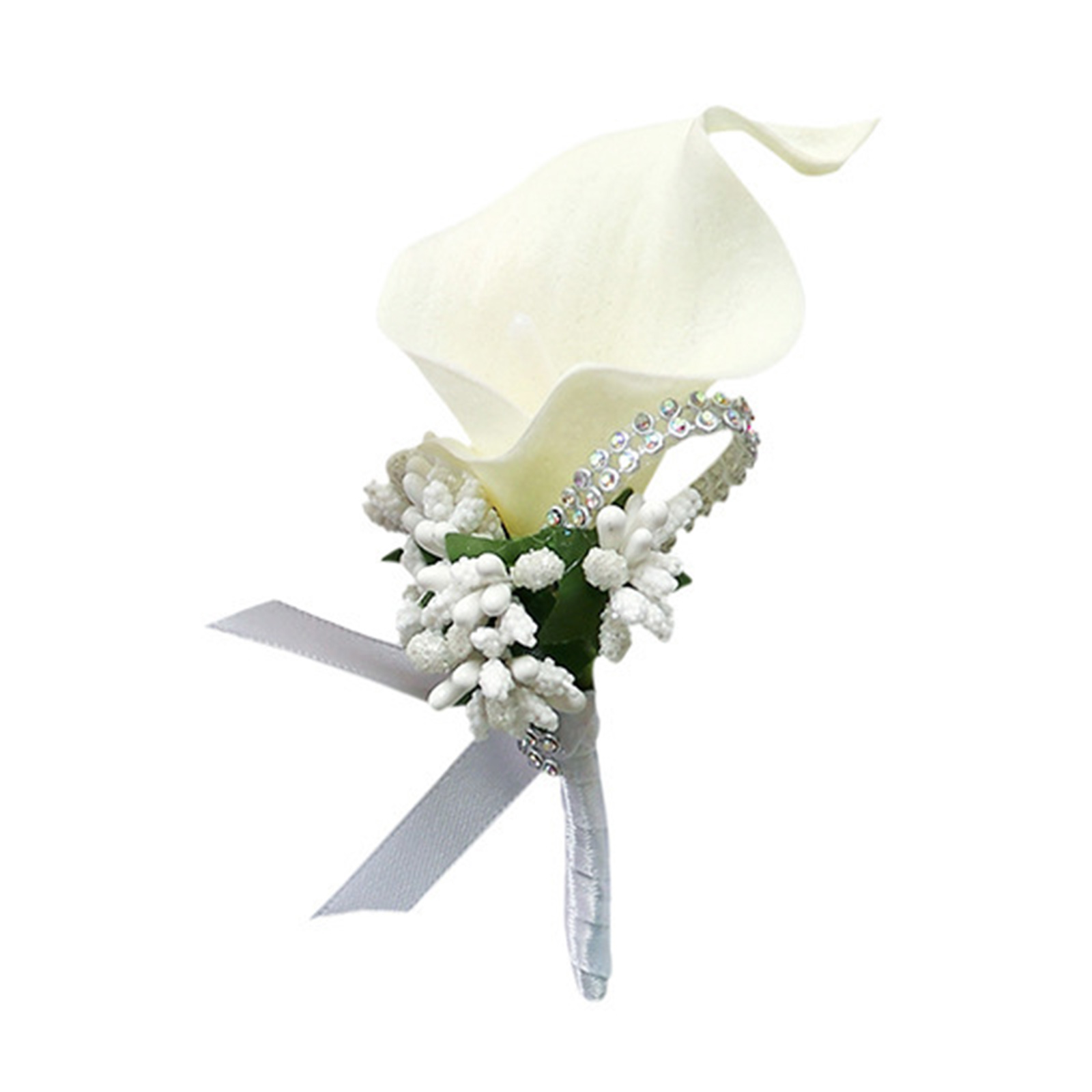 Realistische Künstliche Calla-boutonniere, Milchweiß, Für Bräutigam Und Braut, Hochzeitsgesellschaft
