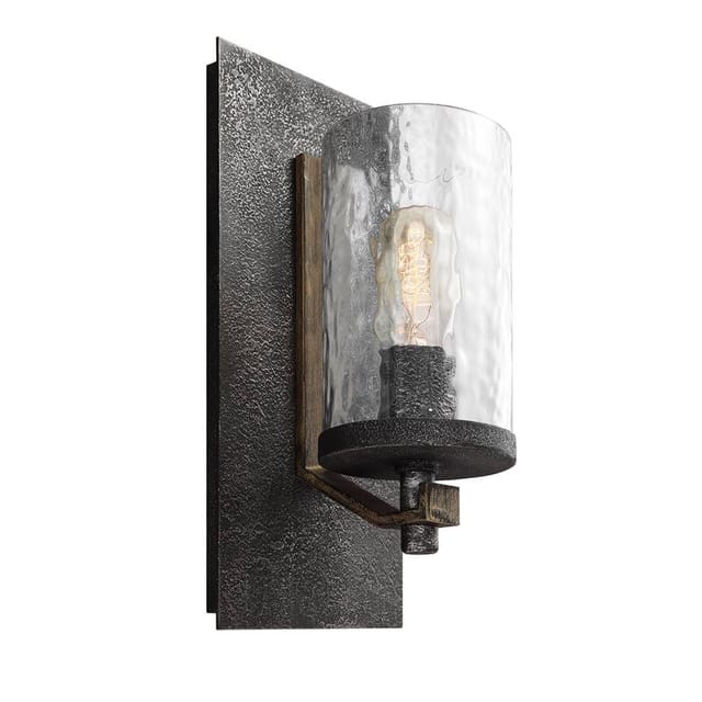 Wandlampe Wandleuchte Wohnzimmerlampe Grau 1 Flammig E27 Glasschirm H 33 Cm