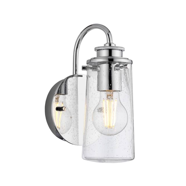 Wandleuchte Wandlampe Badezimmerleuchte Feuchtraum Glas Ip44 1x E27 H 24,4 Cm