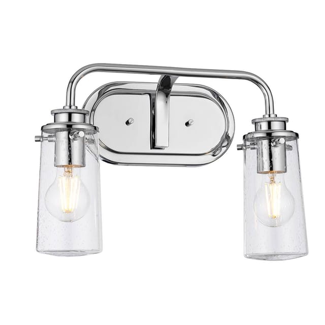 Wandleuchte Wandlampe Bad Glaslampe Chrom Feuchtraum Ip44 2 Flammig B 37,4 Cm