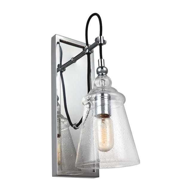 Wandleuchte Wandlampe Flurleuchte Chrom Eisen Glas B 14,6 Cm Schlafzimmerlampe