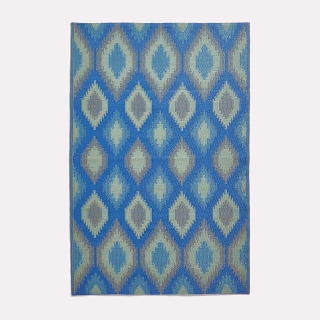 Homescapes - Outdoor-teppich Amber Aus Polpropylen Mit Blau-grünem Muster, 150 X 240 Cm