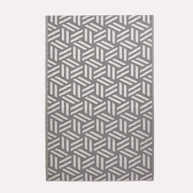 Homescapes - Outdoor-teppich Luna Aus Polypropylen Mit Grauem Muster, 150 X 240 Cm