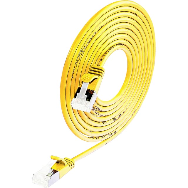 Pce - Wirewin 9120042366870 Rj45 Netzwerkkabel, Patchkabel Cat 6a S/stp 0.50 M Gelb 1 St.