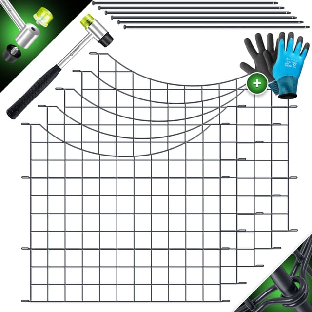 Kesser® Teichzaun Metall, Stecksystem - Unterbogen Rund - 5er Set, Anthrazit