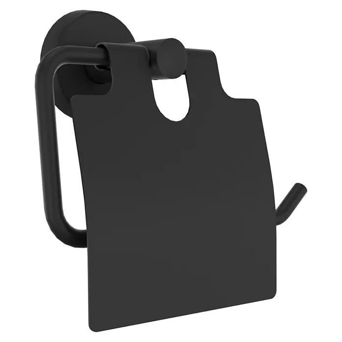 Camargue Paris Black Toilettenpapierhalter (L x B x H: 16,5 x 14 x 7 cm, Edelstahl, Schwarz)