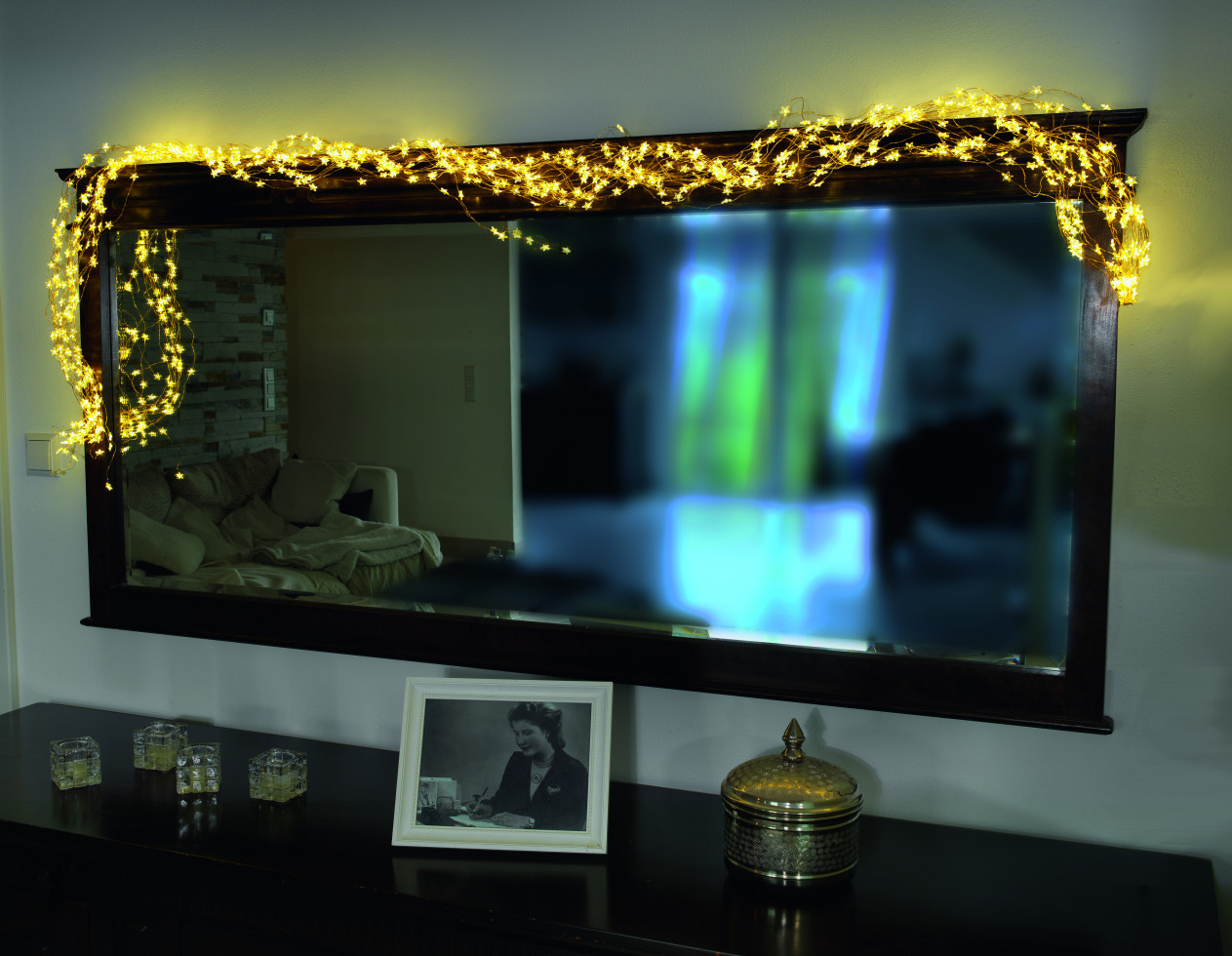 Konstsmide LED Sternenlametta gold 10 Stränge à 9 Dioden warmweiß Bild 2