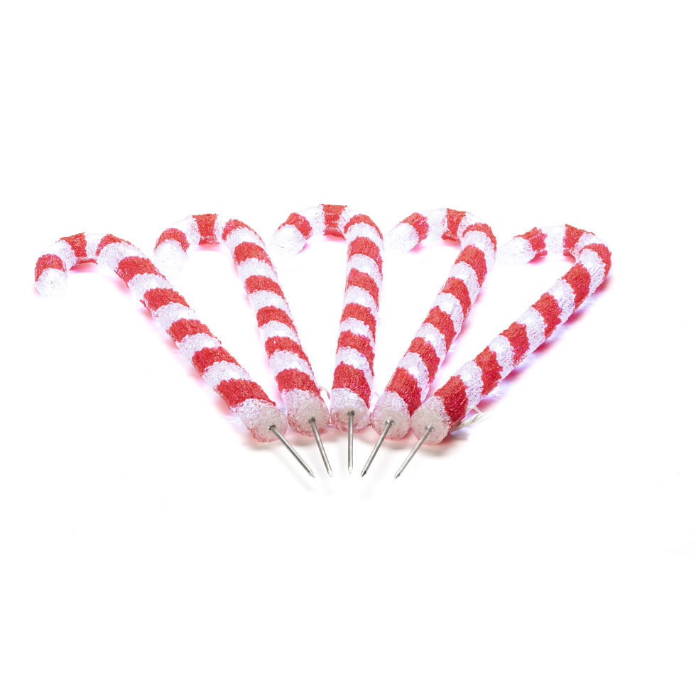 Konstsmide LED Weihnachtsdeko Zuckerstangen 80 Dioden 5er Set kaltweiß Bild 2