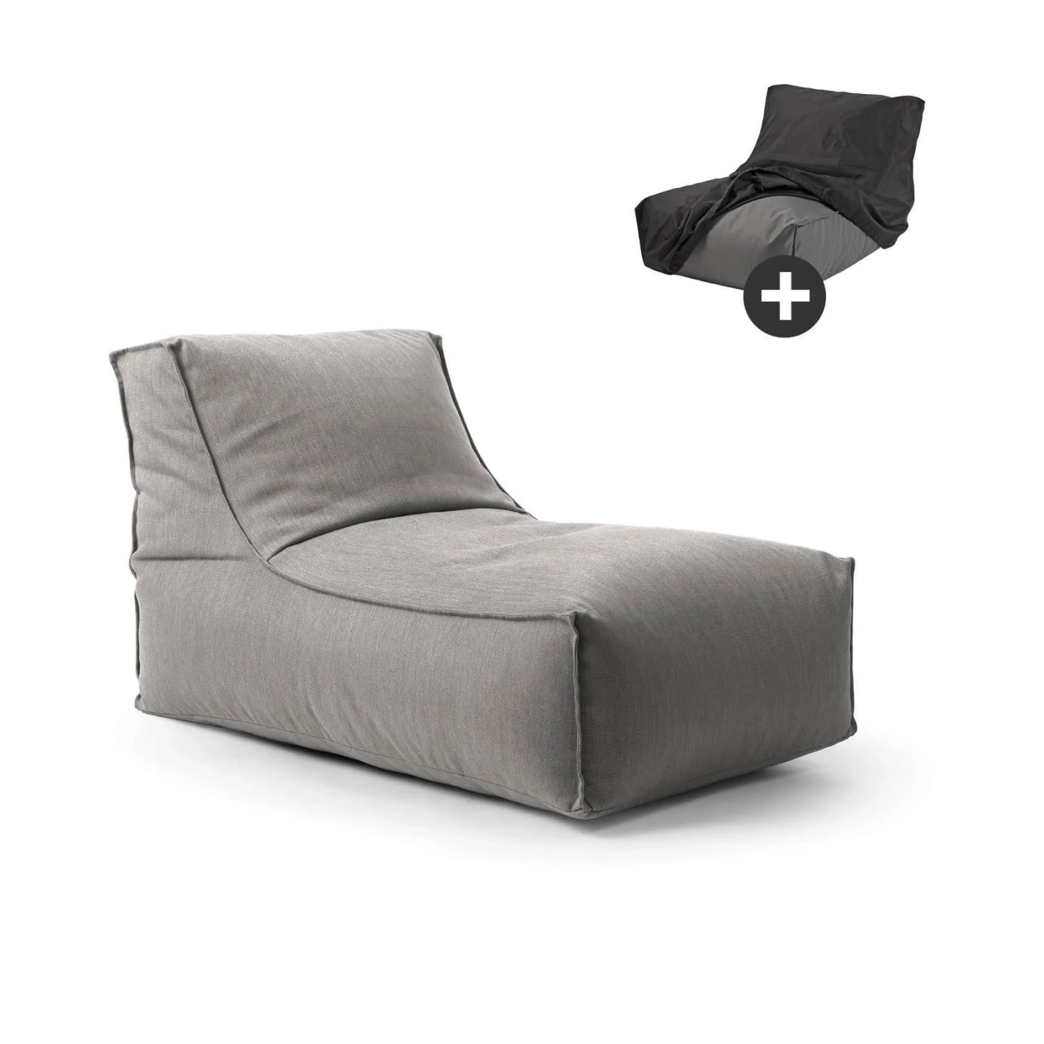 mokebo Outdoor Sitzsack Der Sundowner Bean Bag mit Füllung und Schutzhülle in Steingrau