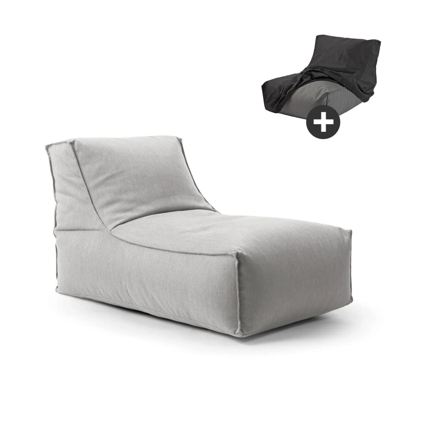 mokebo Outdoor Sitzsack Der Sundowner Bean Bag mit Füllung und Schutzhülle in Lichtgrau