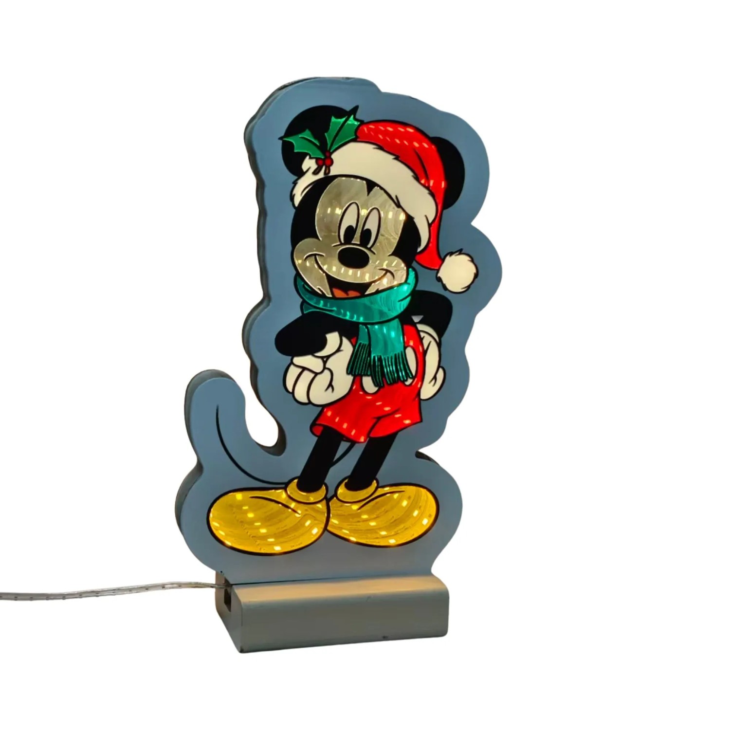 Disney LED-Spiegellicht Mickey mit Weihnachtsmütze Klein 20 cm