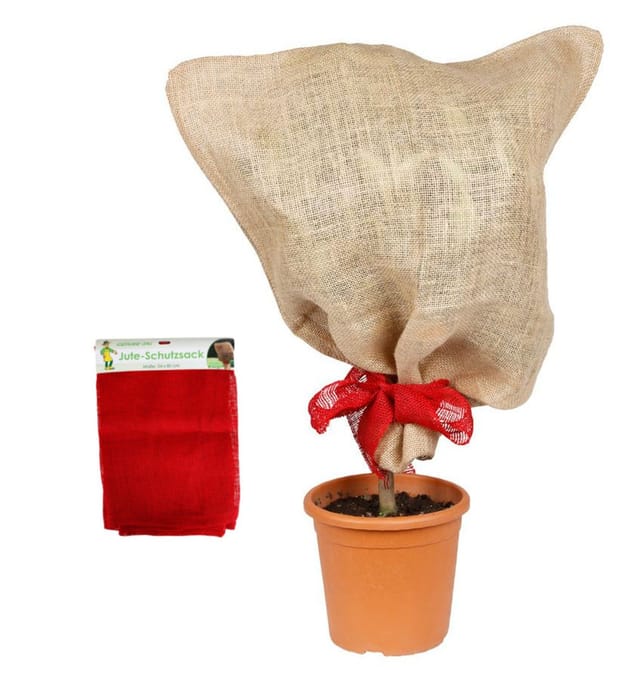 Grüner Jan - Jutesack Rot Pflanzen-schutzsack Winterschutz Pflanzenschutz Frostschutz 57x78cm