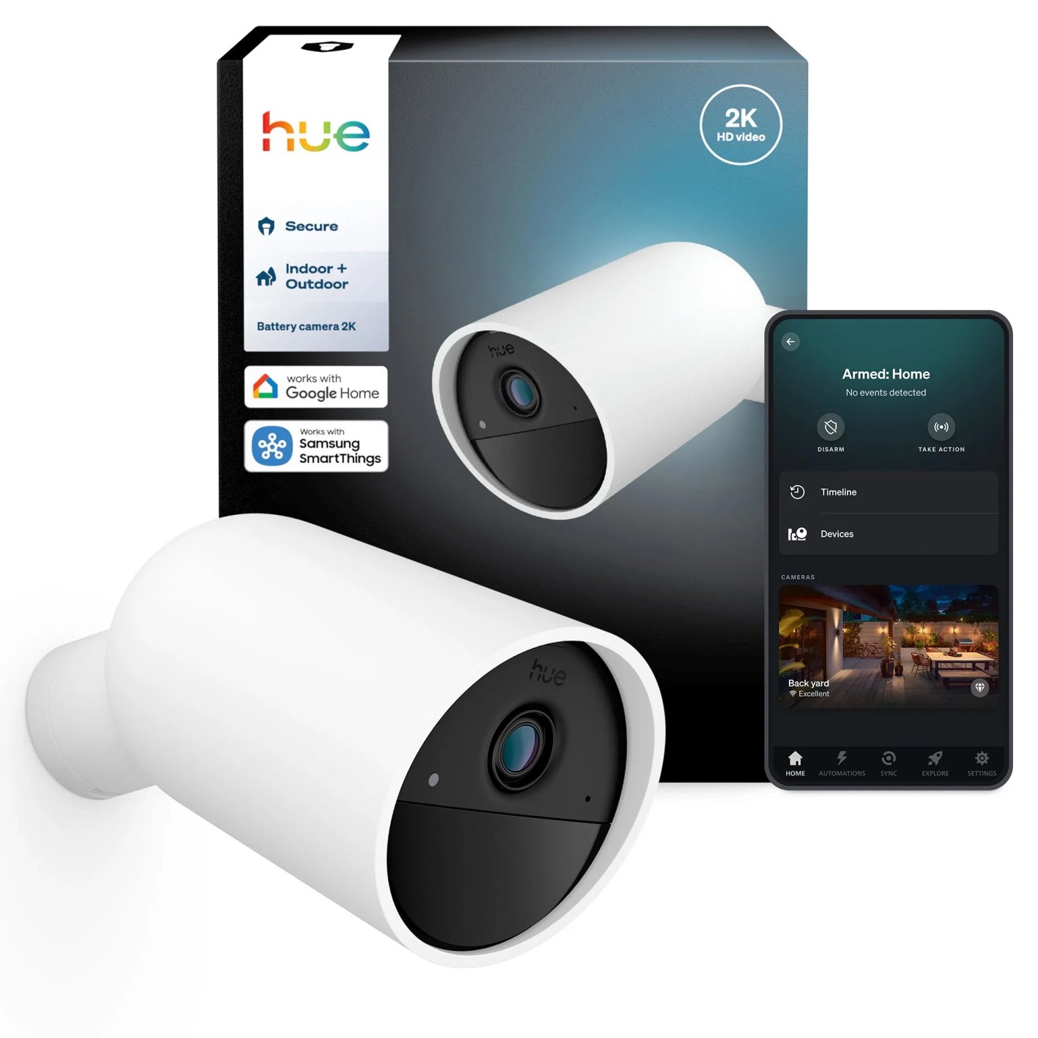 Philips Hue Kamera Secure 2K Batteriebetrieben Weiß
