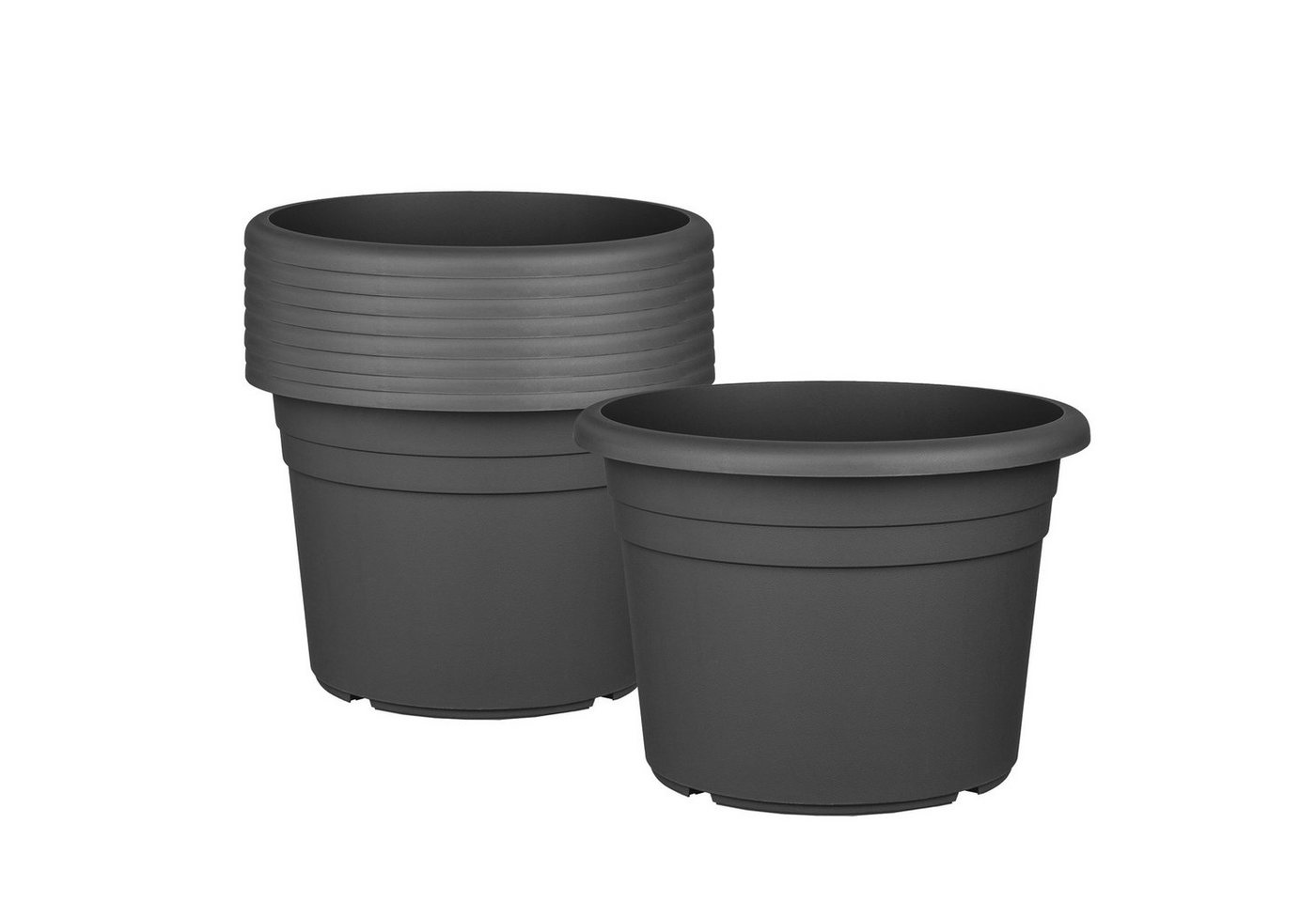 BigDean 9X Blumentopf Ø 30 Cm Farbe Anthrazit Kunststoff Pflanztopf Containertopf Übertopf Pflanzkübel Rund 30 X 21 Cm Bild 2