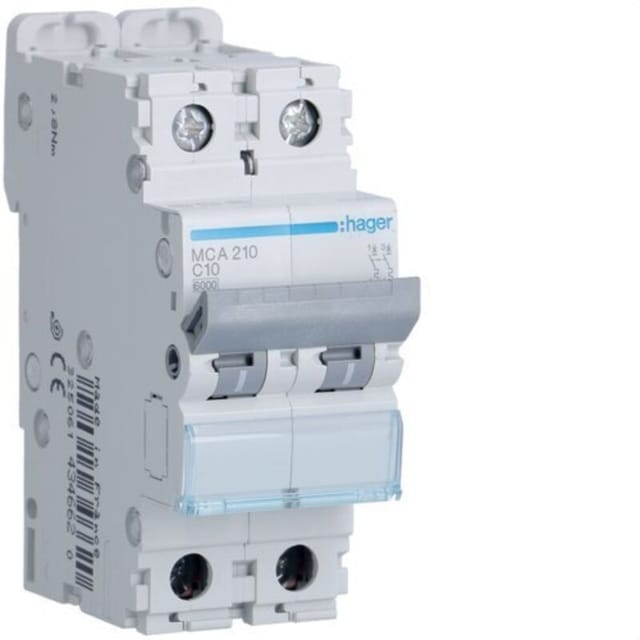 Mca210 Leistungsschalter M Kurve-c 6ka 2p 10a - Hager