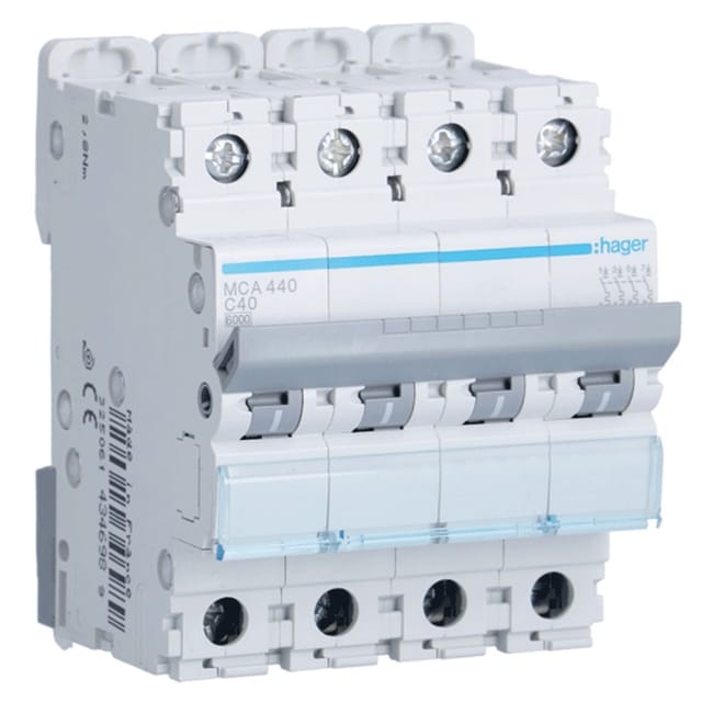Mca440 Leistungsschalter M Kurve-c 6ka 4p 40a - Hager