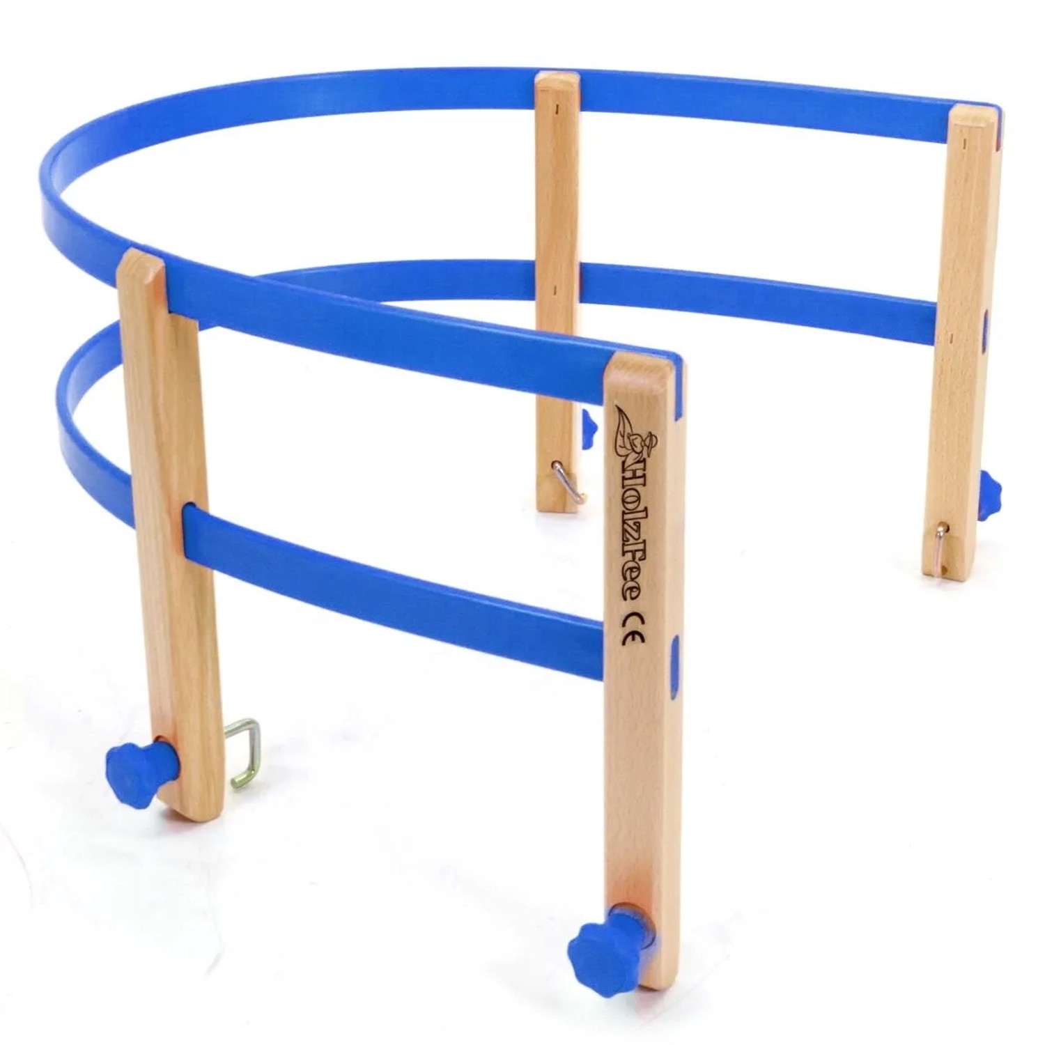 HolzFee Schlittenlehne Flexibel Rückenlehne für Schlitten Kombiniert Buche Kunststoff RL S Blau