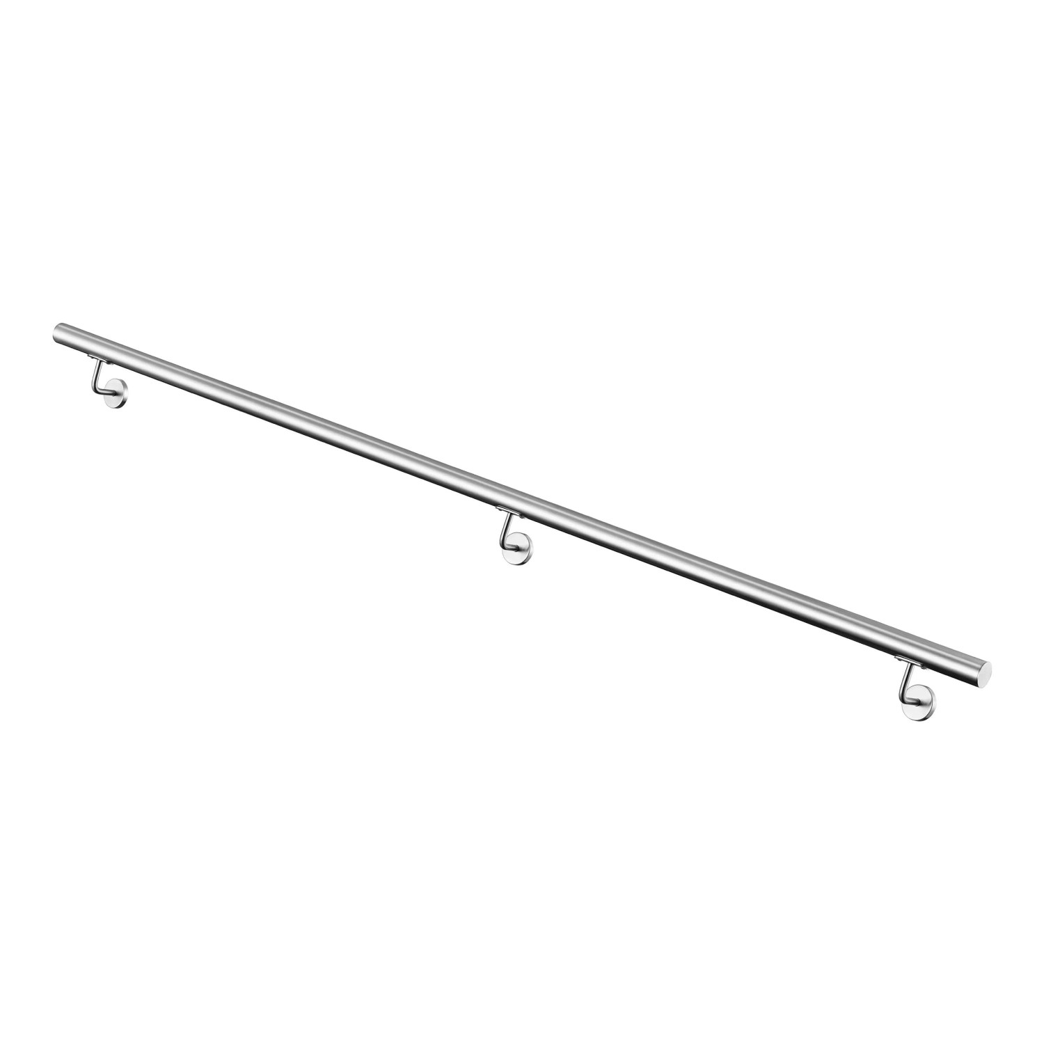 Duschparadies Handlauf Komplettset Edelstahl 304 240 cm Silber inkl. Halterungen