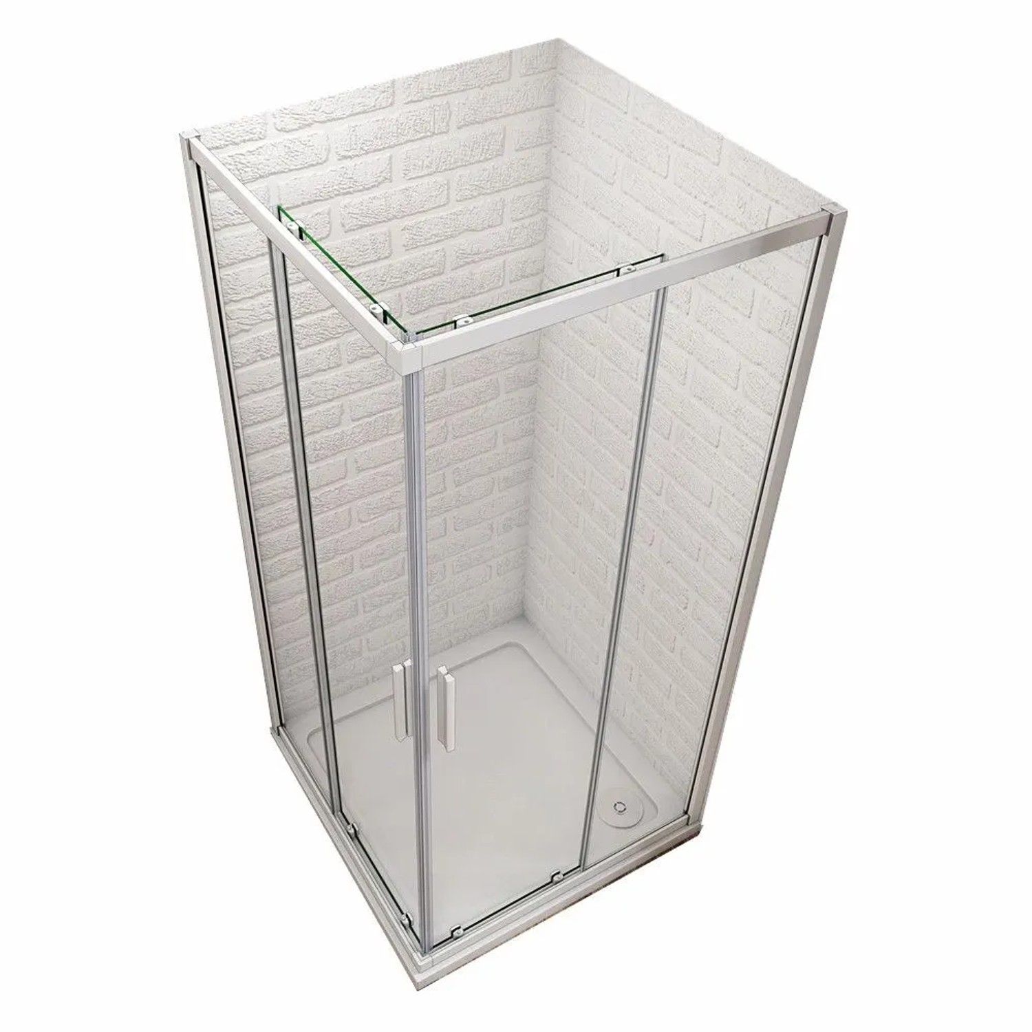 Duschparadies Duschkabinen 76x76x185cm Eckeinstieg Duschen Schiebetür 5mm Glas Mattgrau Eckdusche