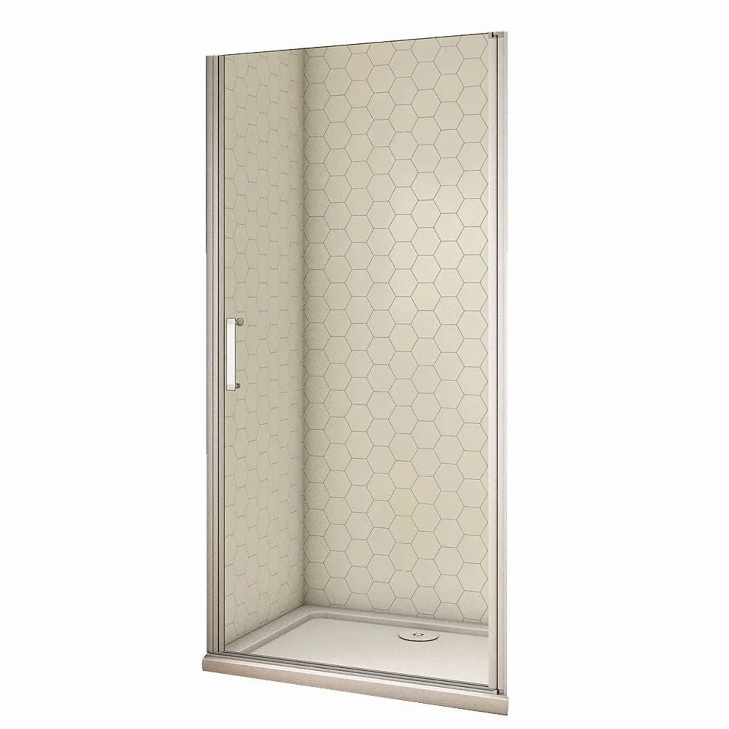 Duschparadies Duschtür Drehtür 70 x 185cm Nischentür 5mm ESG Glas Mattgrau Universal