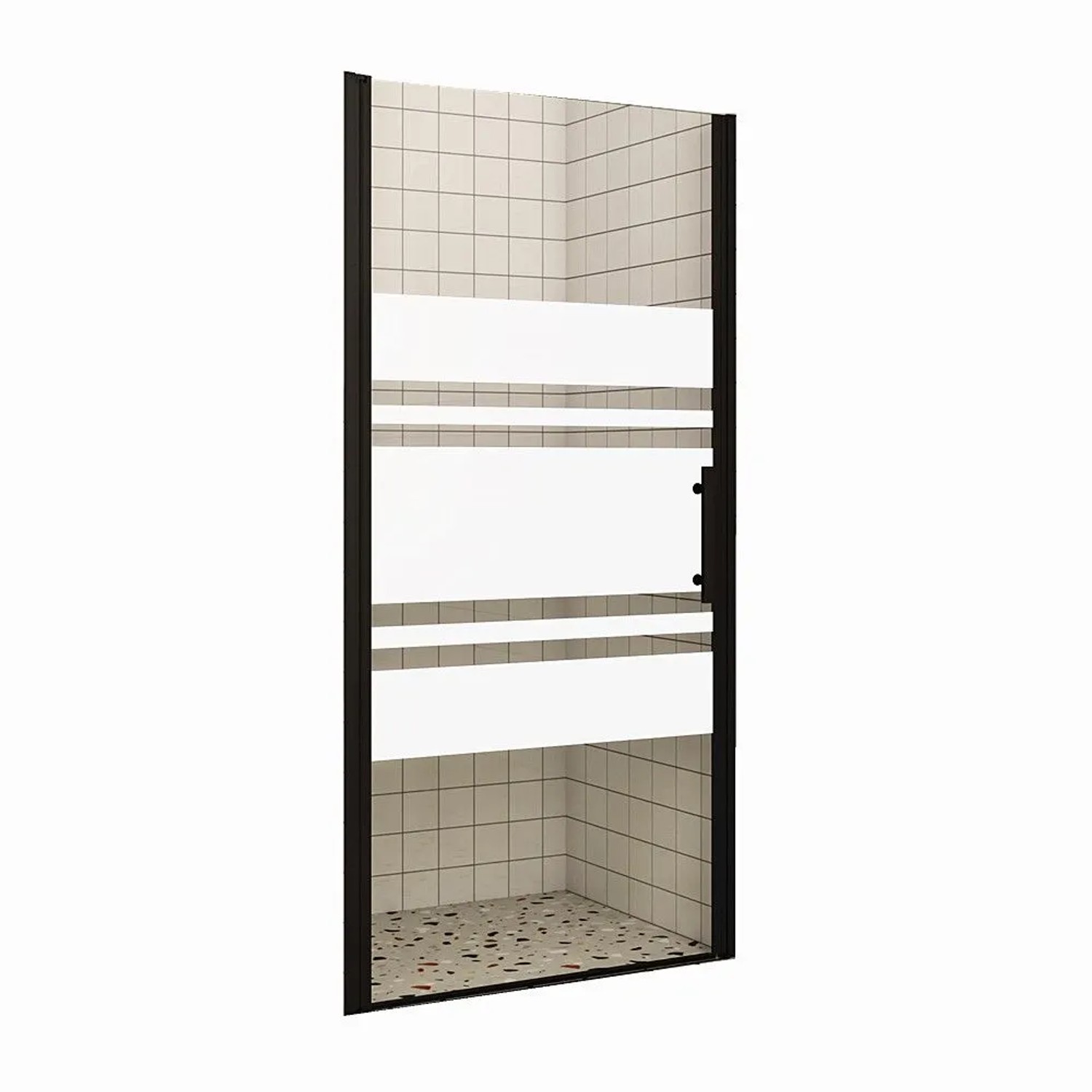 Duschparadies Duschtür Drehtür 70 x 195cm Nischentür 6mm Nano Glas Schwarz Links