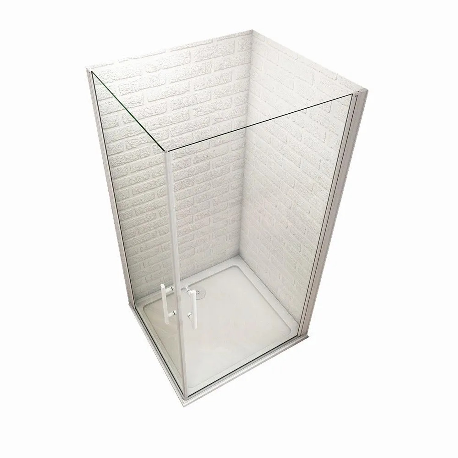 Duschparadies Duschkabinen Drehtür 100 x 100 x 185cm Eckeinstieg Dusche Duschwand 5mm ESG Klarglas Weiß